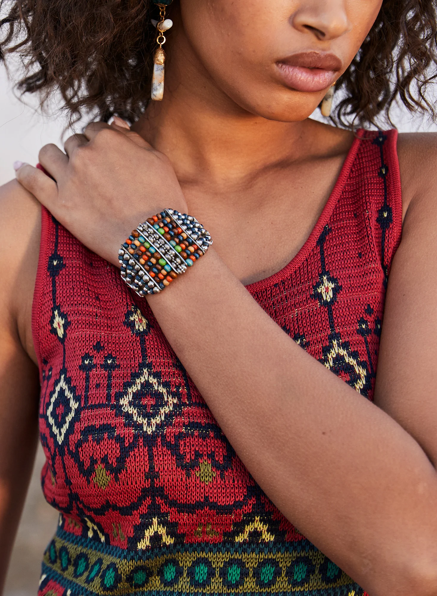 Abacus Beaded Cuff Bracelet - Image 4