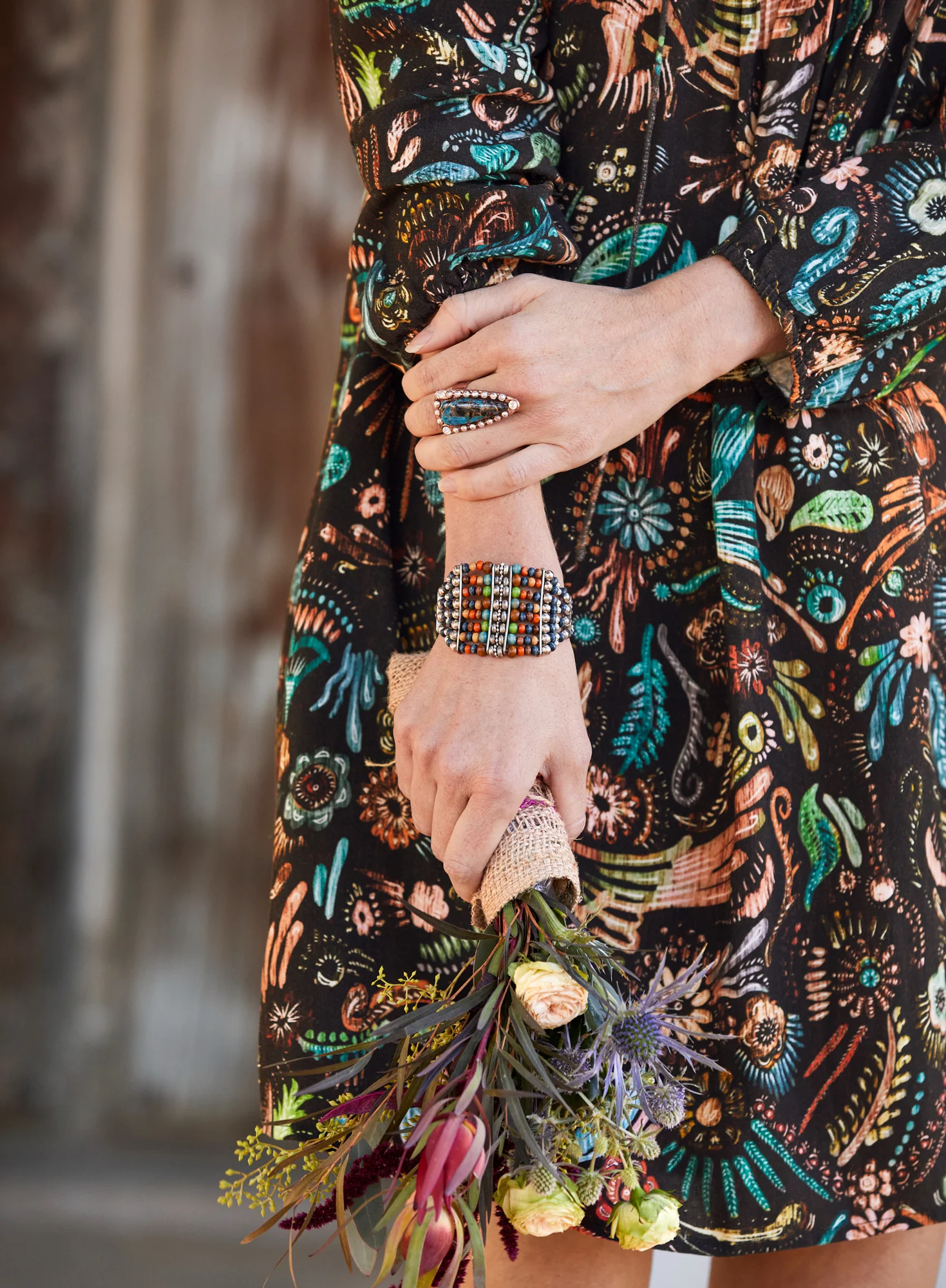 Abacus Beaded Cuff Bracelet - Image 5