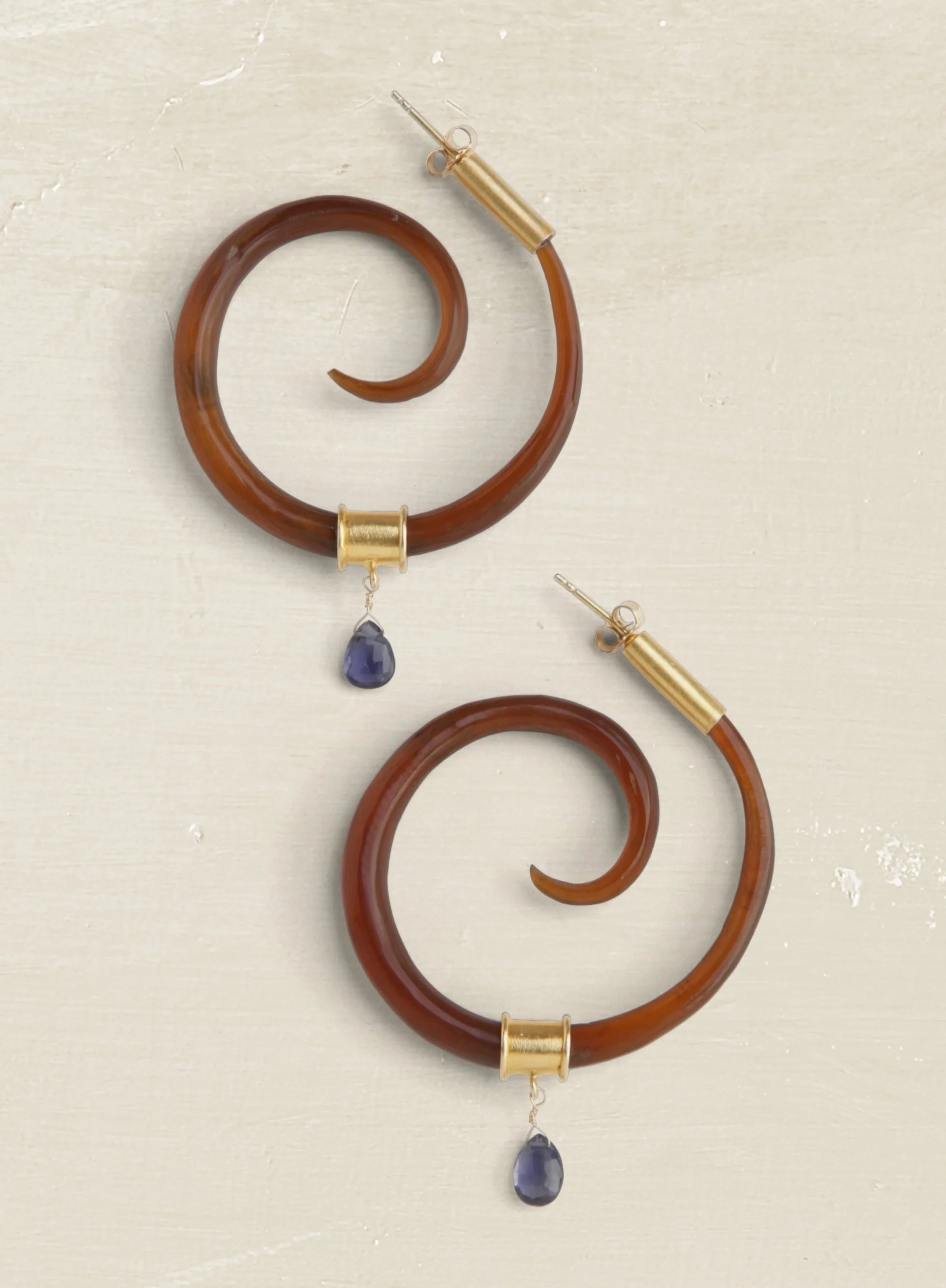 Amethyst Horn Earrings