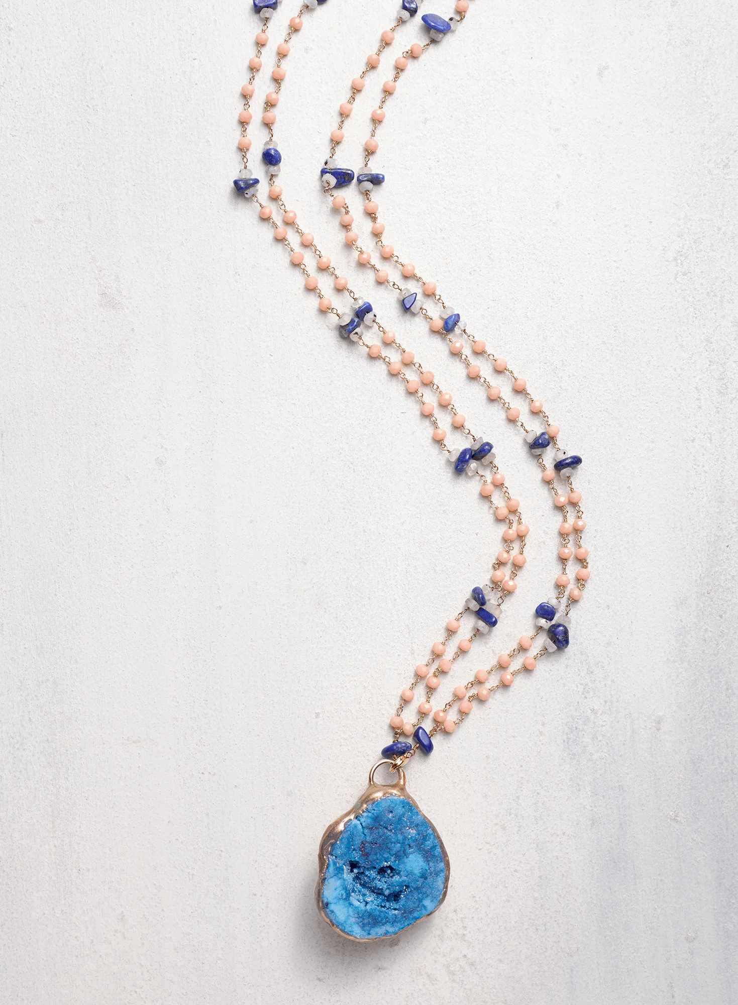 Azure Skies Geode Necklace