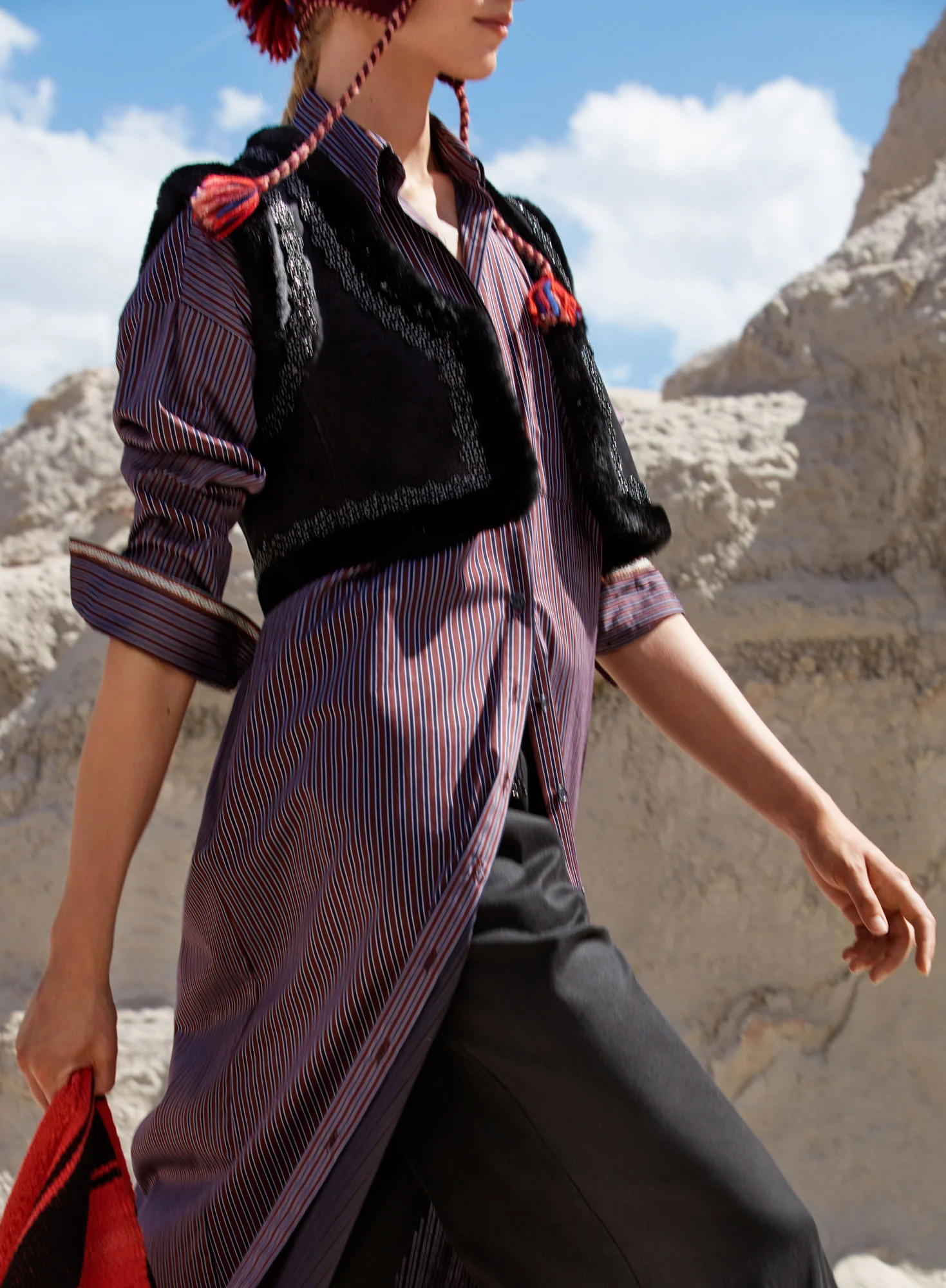 Beaded Shearling Waistcoat - Image 5