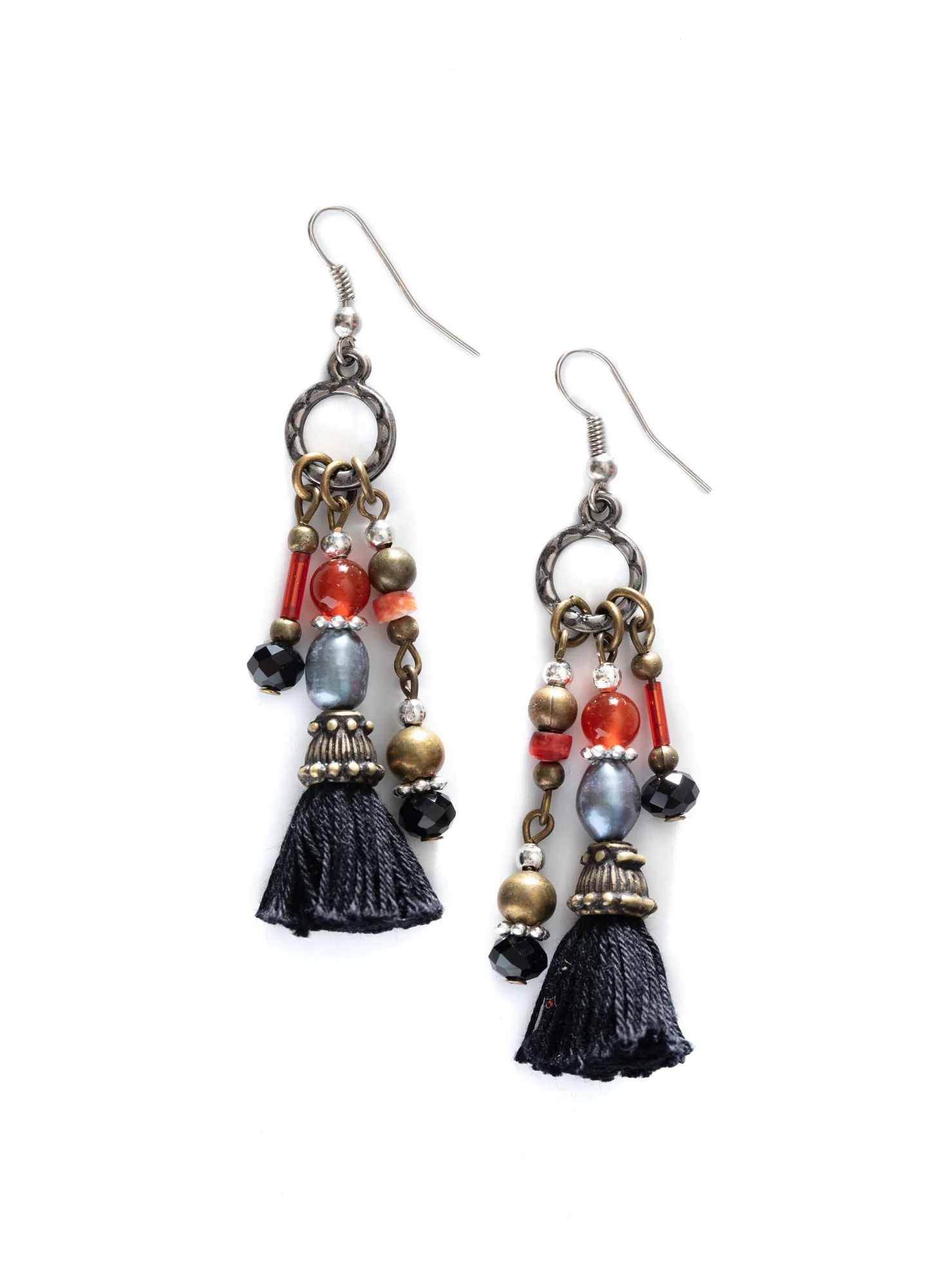 Black Tassel Earrings