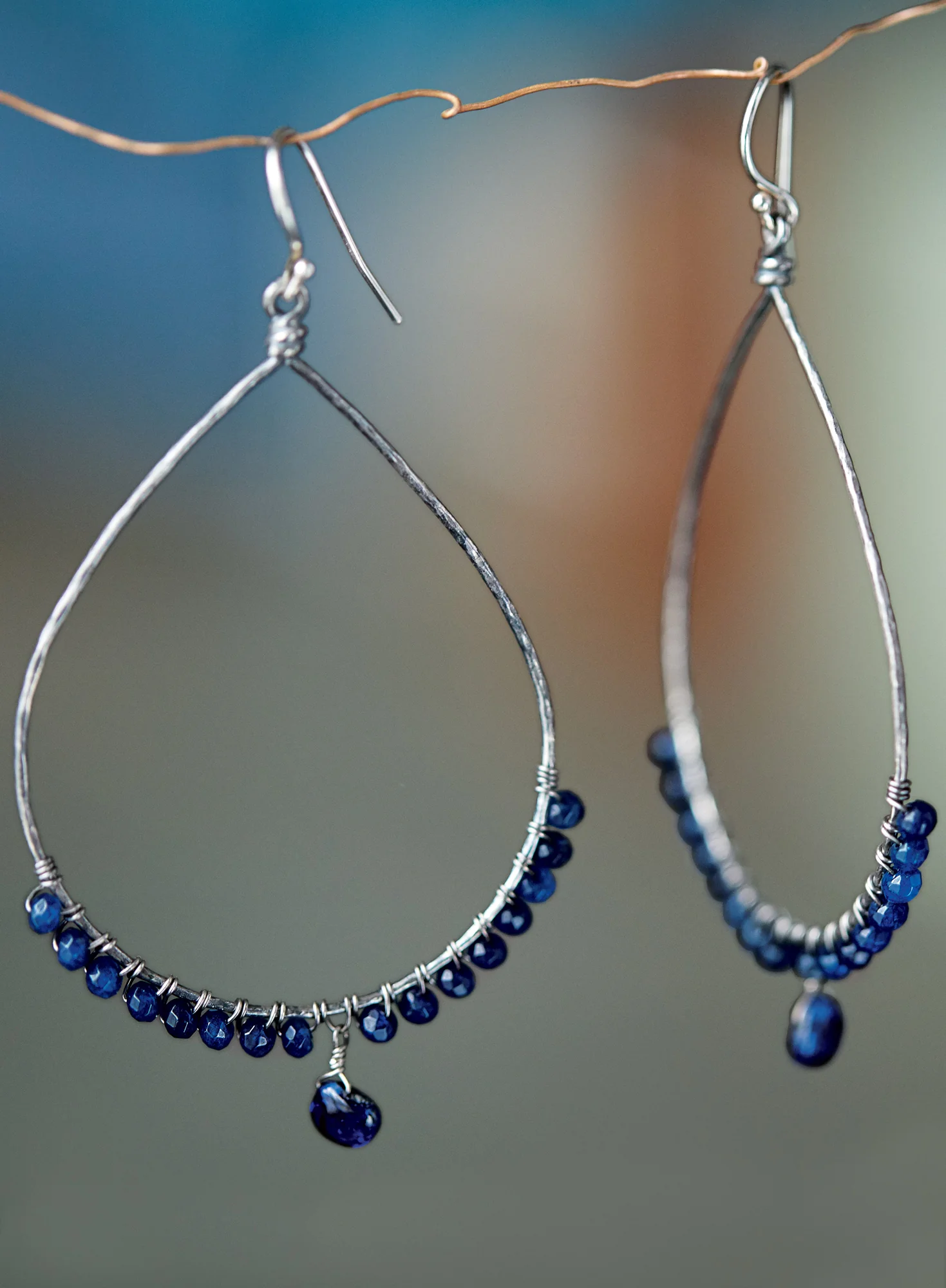 Bluestone Teardrop Earrings - Image 2