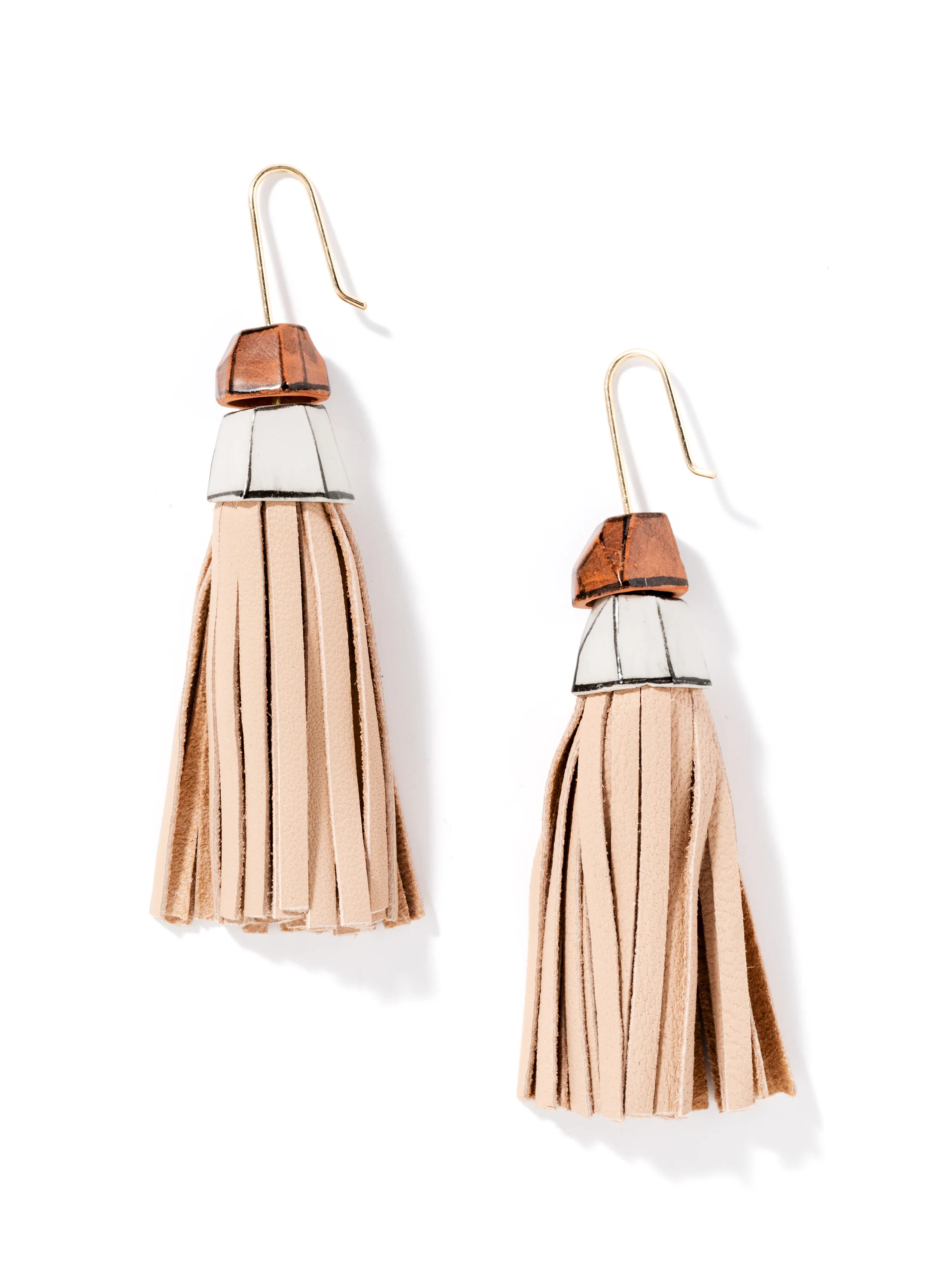 Blush Suede Tassel Earrings