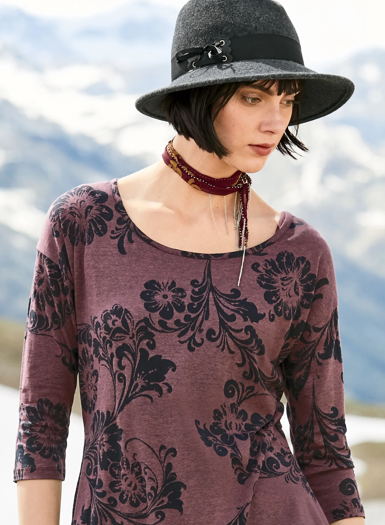 Bordeaux Chiffon Lariat - Image 3