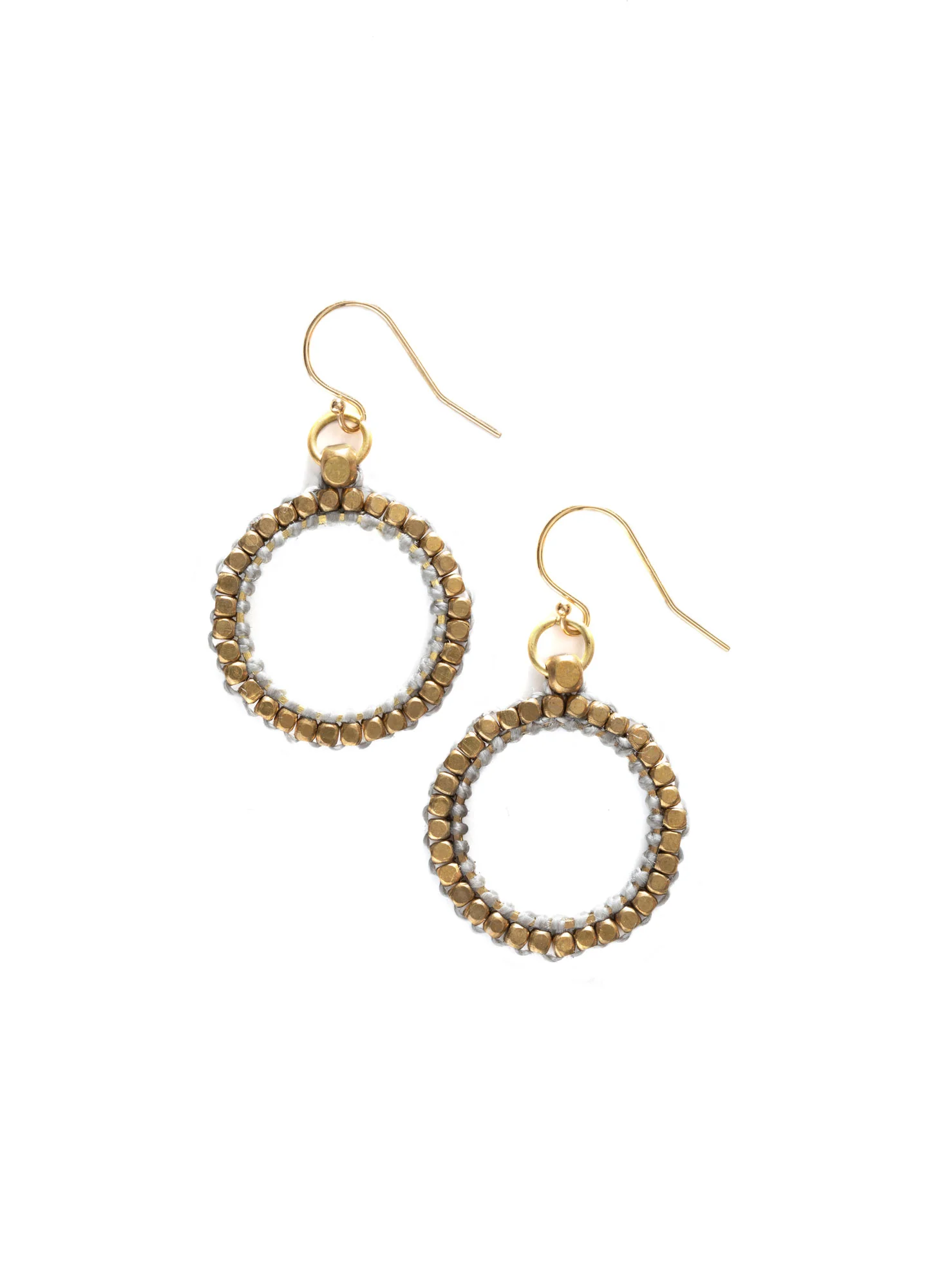 Brass Nugget Circlet Earrings