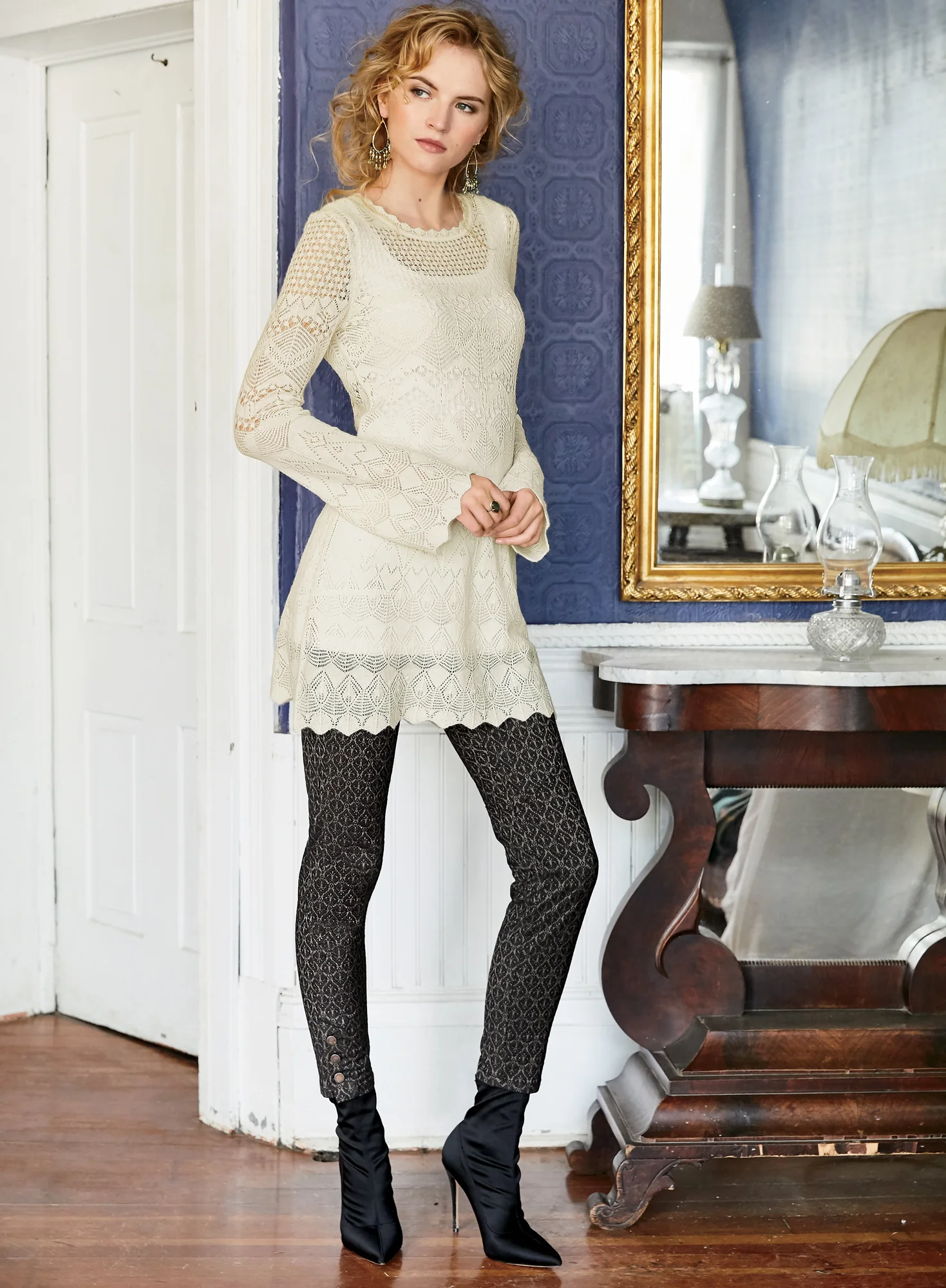 Brocade Moto Pants