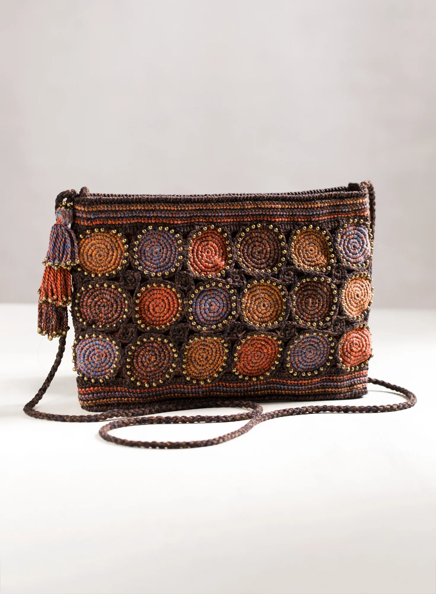 Bronze Beaded Crochet Bag