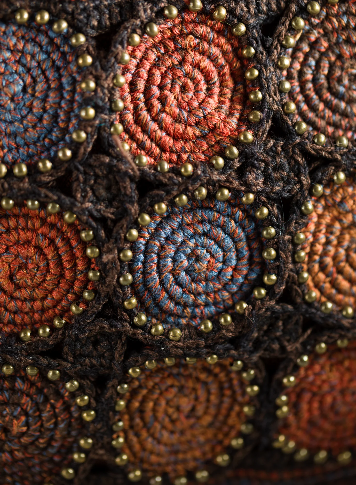 Bronze Beaded Crochet Bag - Image 2