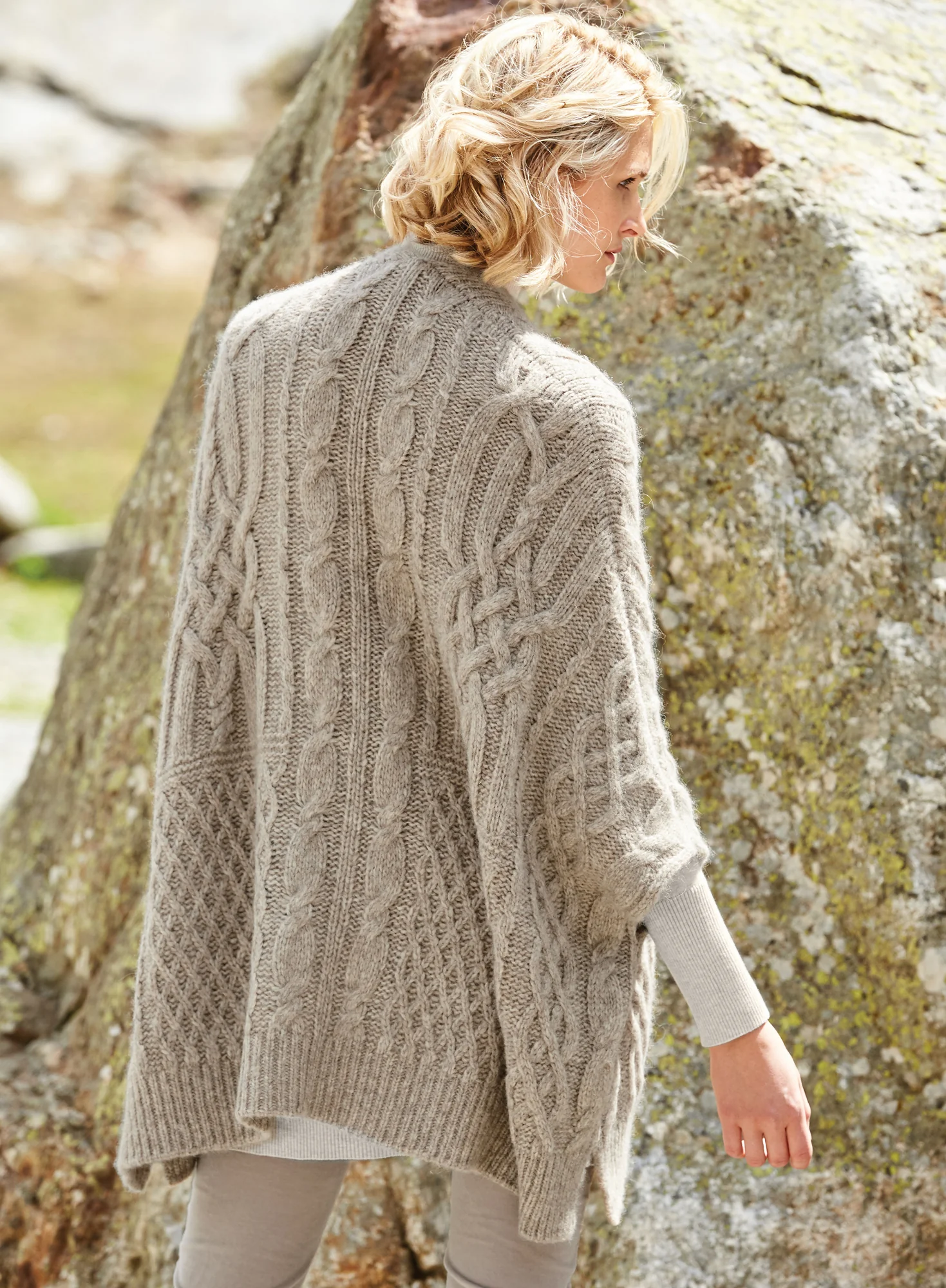 Cabled Poncho Cardigan - Image 2