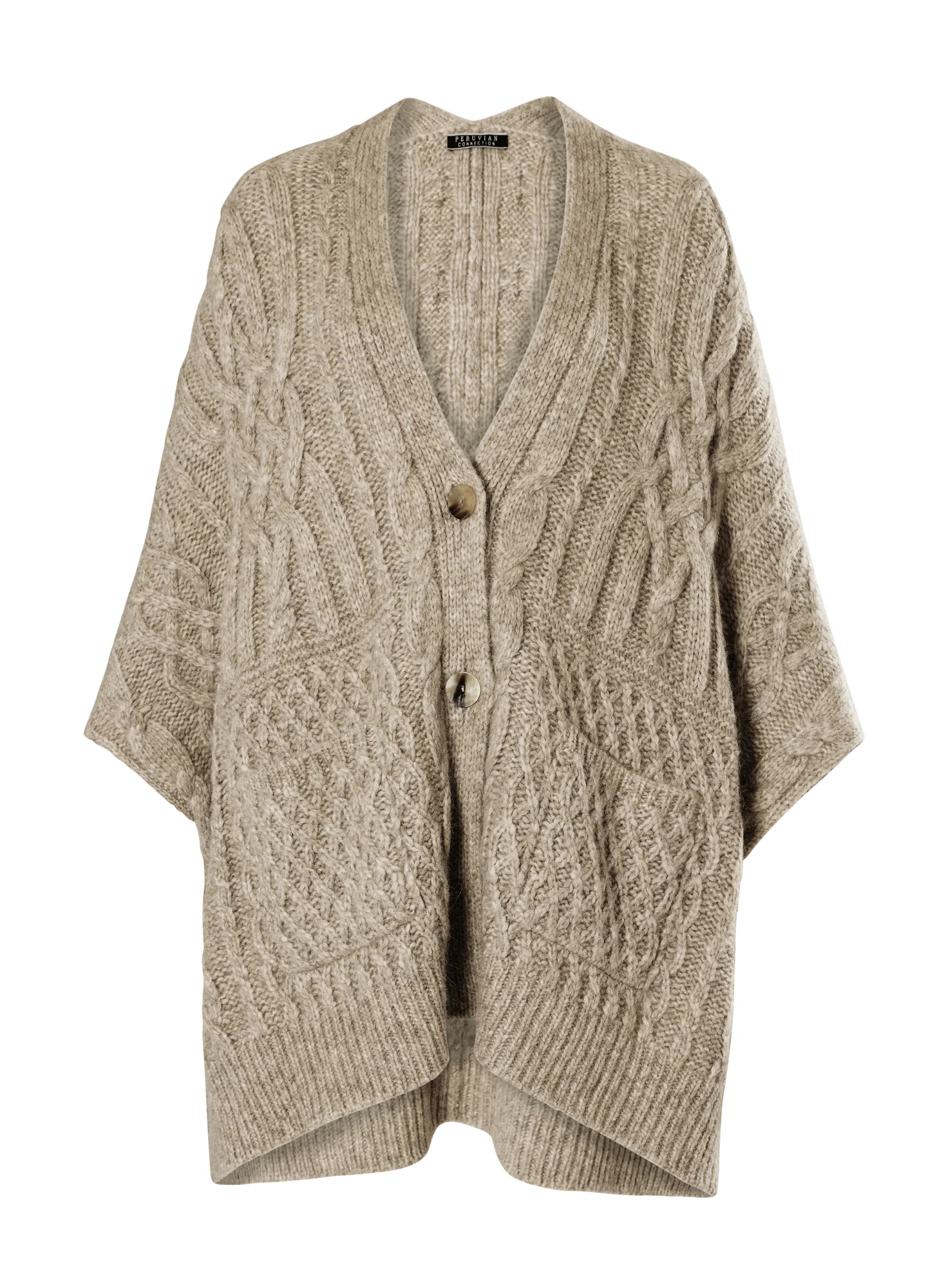 Cabled Poncho Cardigan - Image 3
