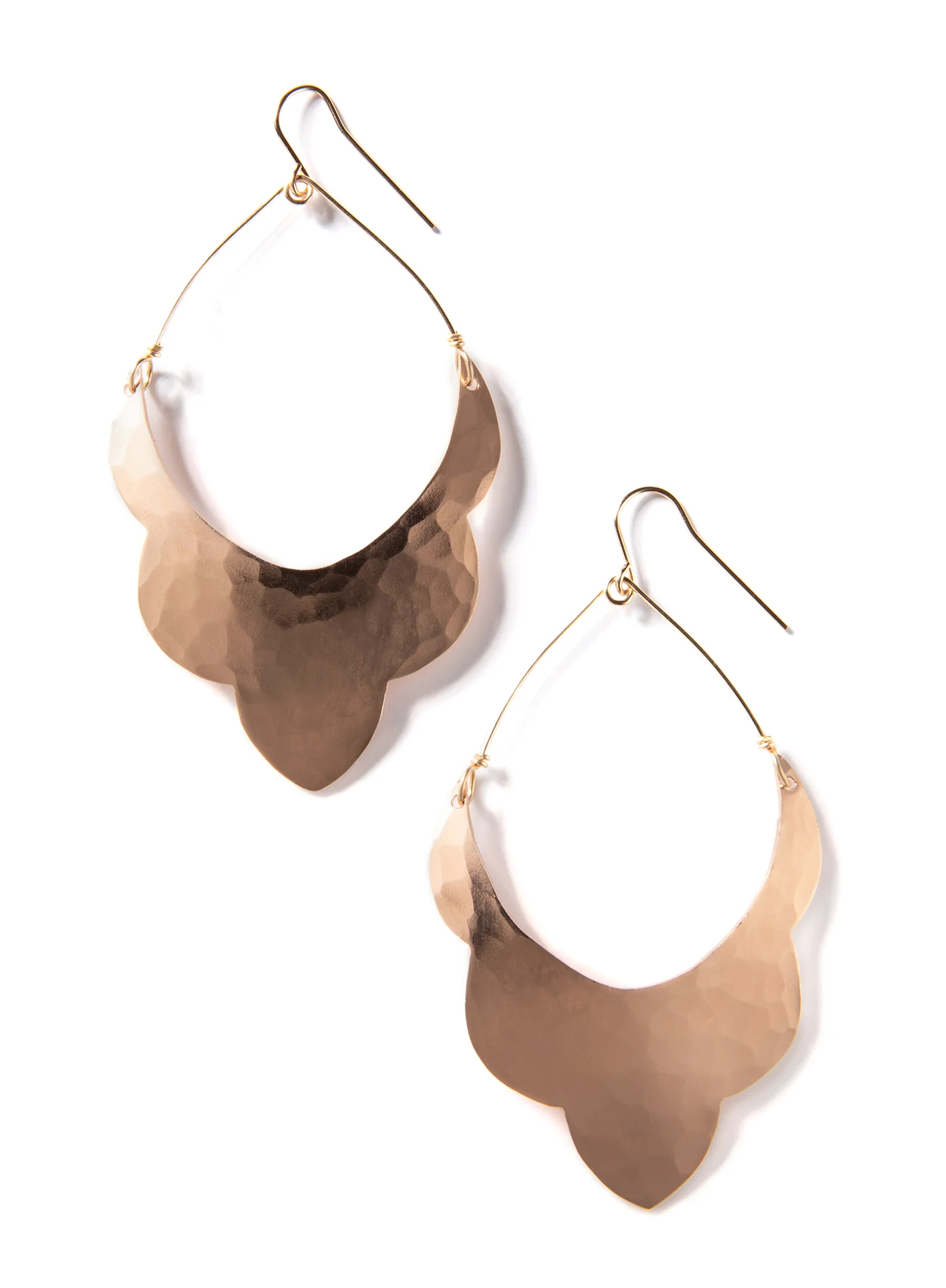 Copper Scalloped Hoops