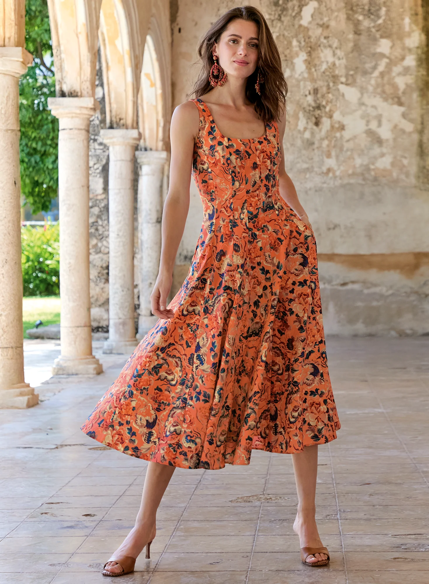Coral Garden Dress