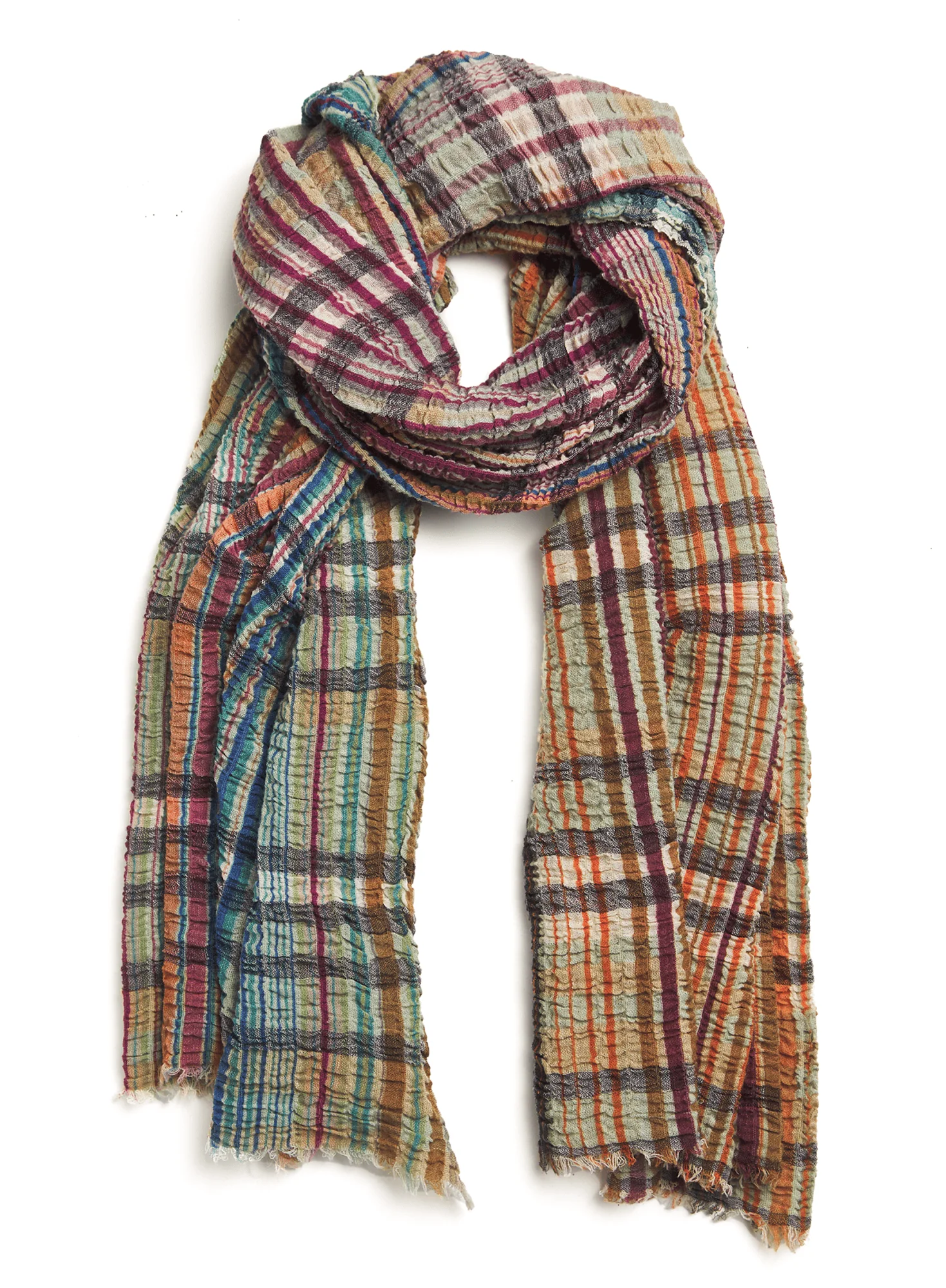 Crinkle Plaid Shawl - Image 2