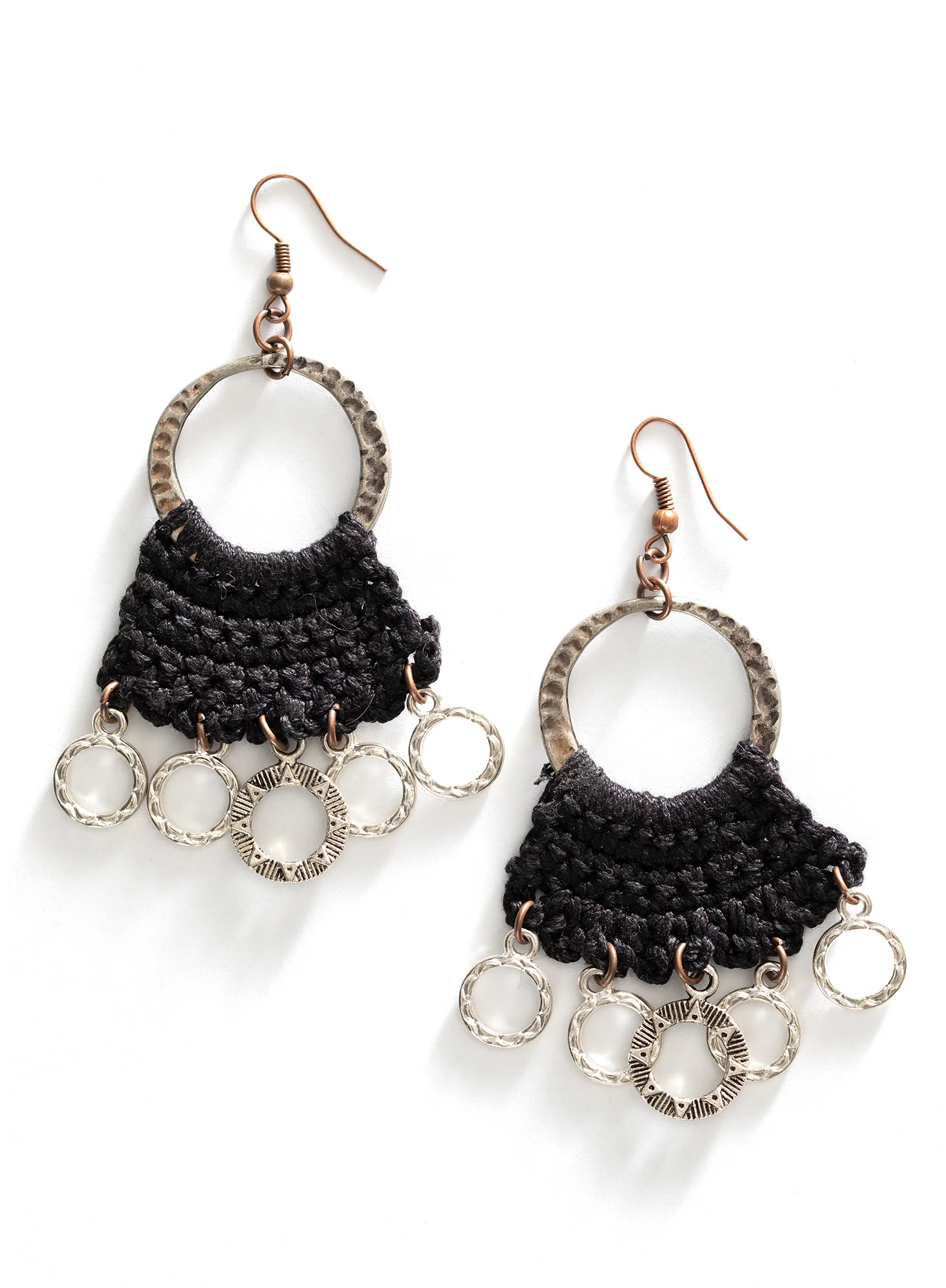 Crocheted Circle Earrings