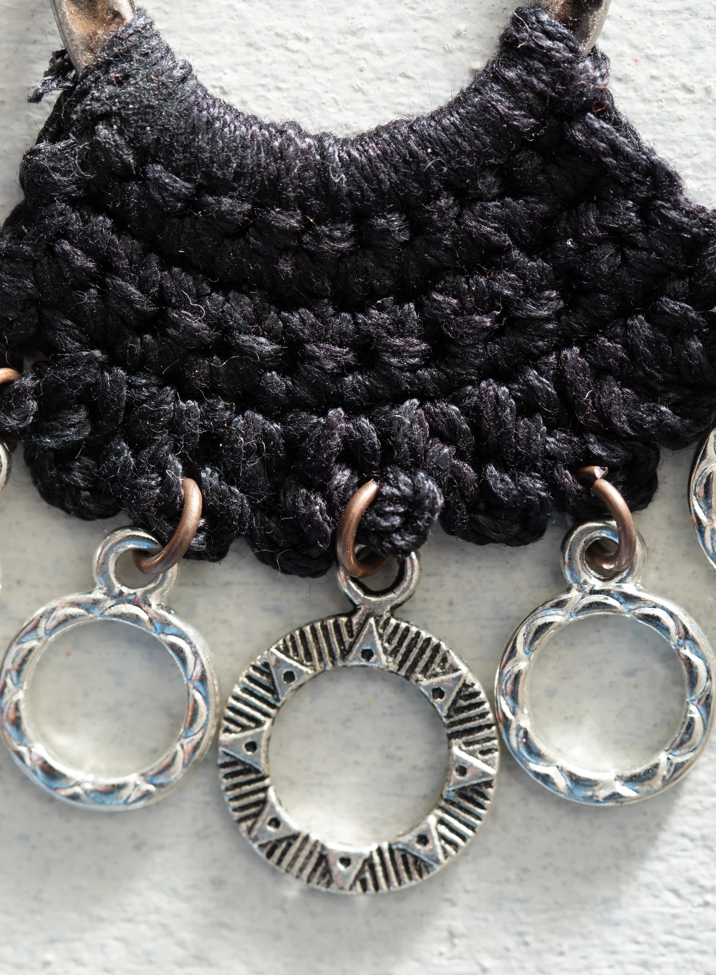 Crocheted Circle Earrings - Image 2