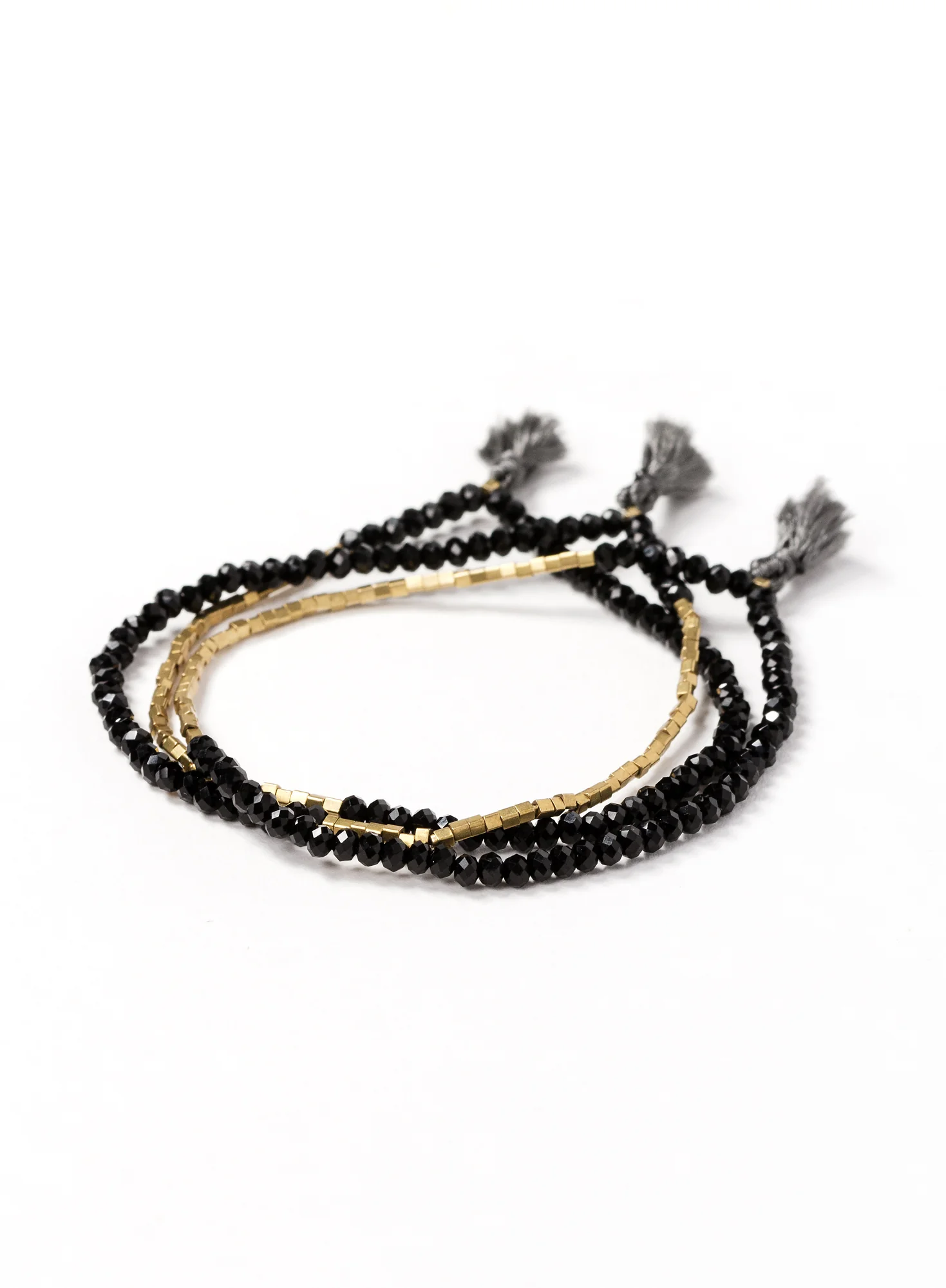 Crystal/Brass Stretch Bracelet