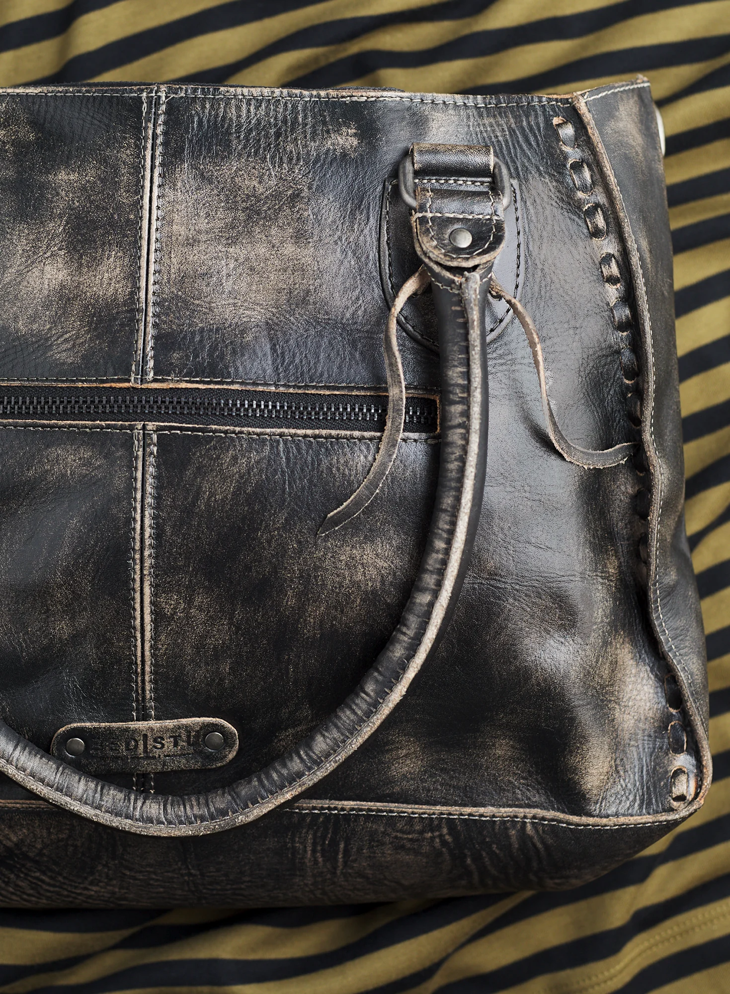 Distressed Leather Satchel - Image 3