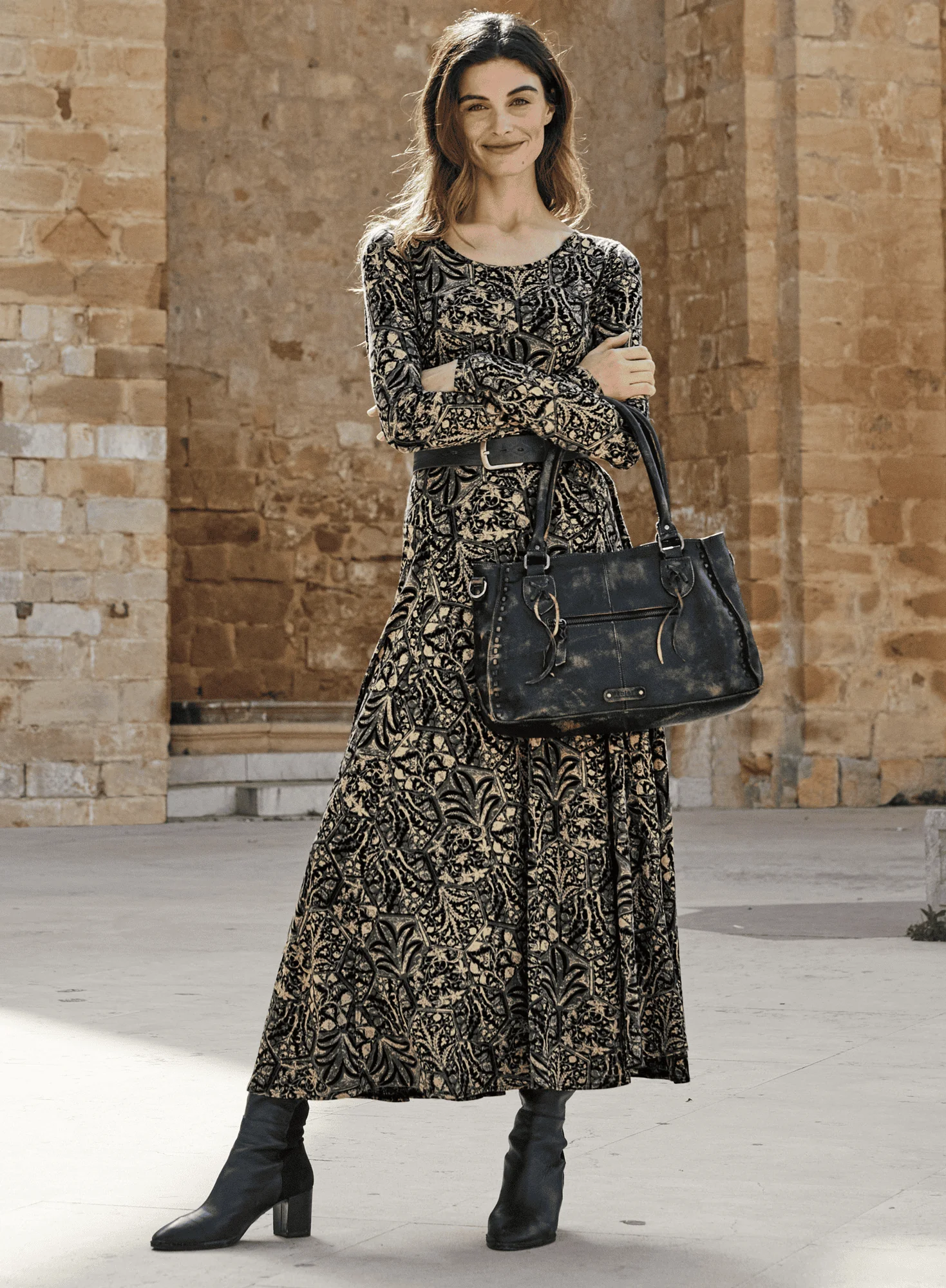 Distressed Leather Satchel - Image 5