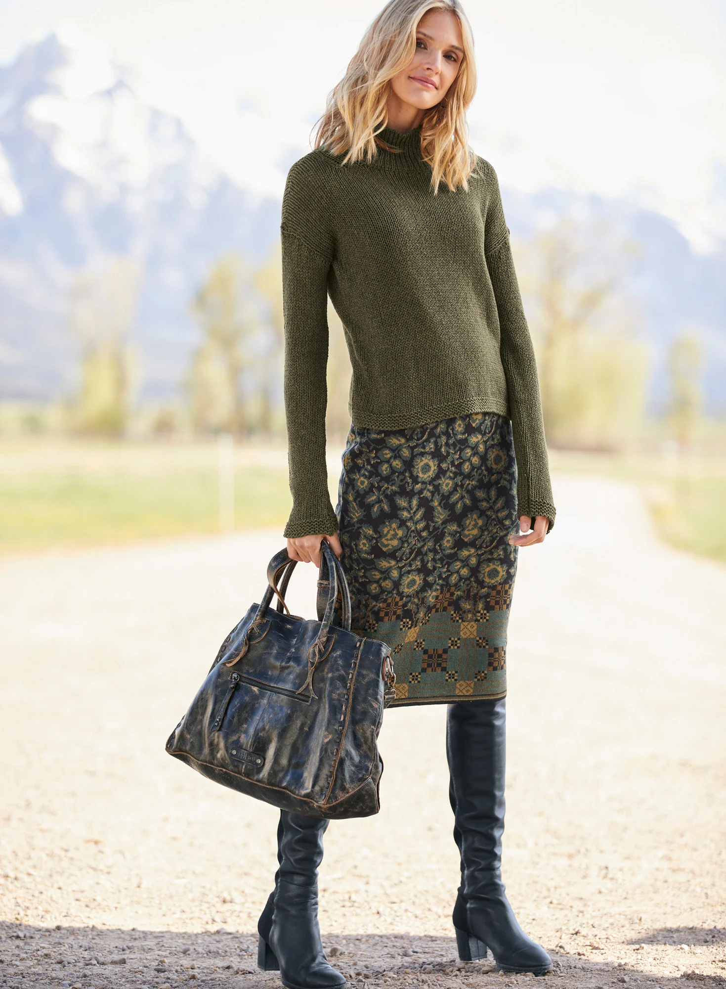 Distressed Leather Satchel - Image 4