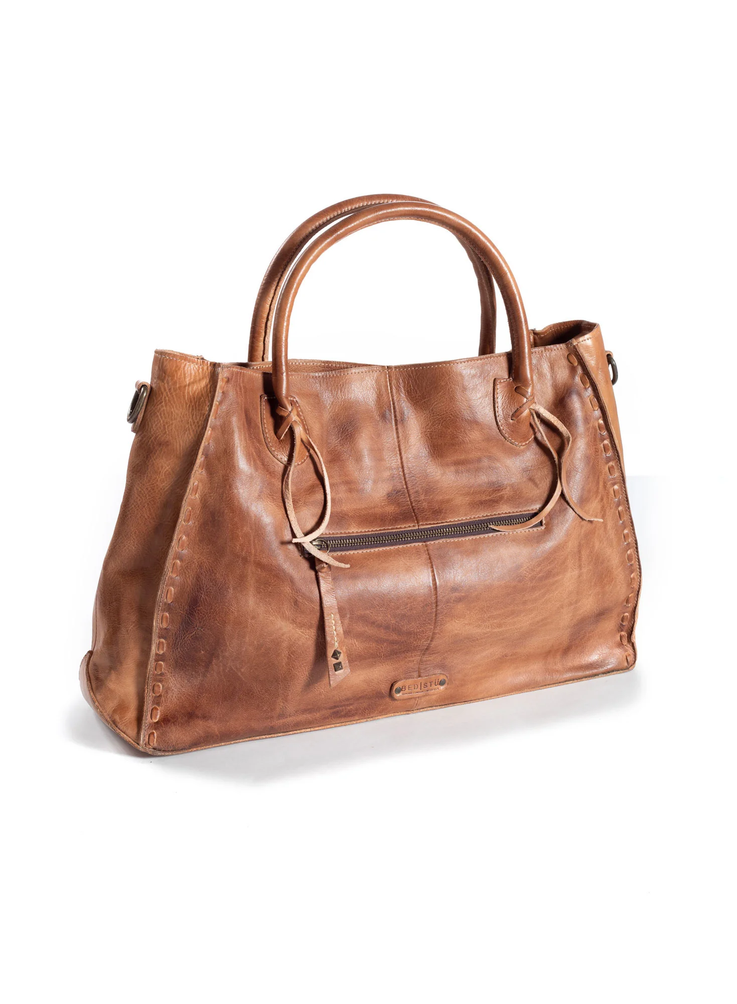 Distressed Leather Satchel