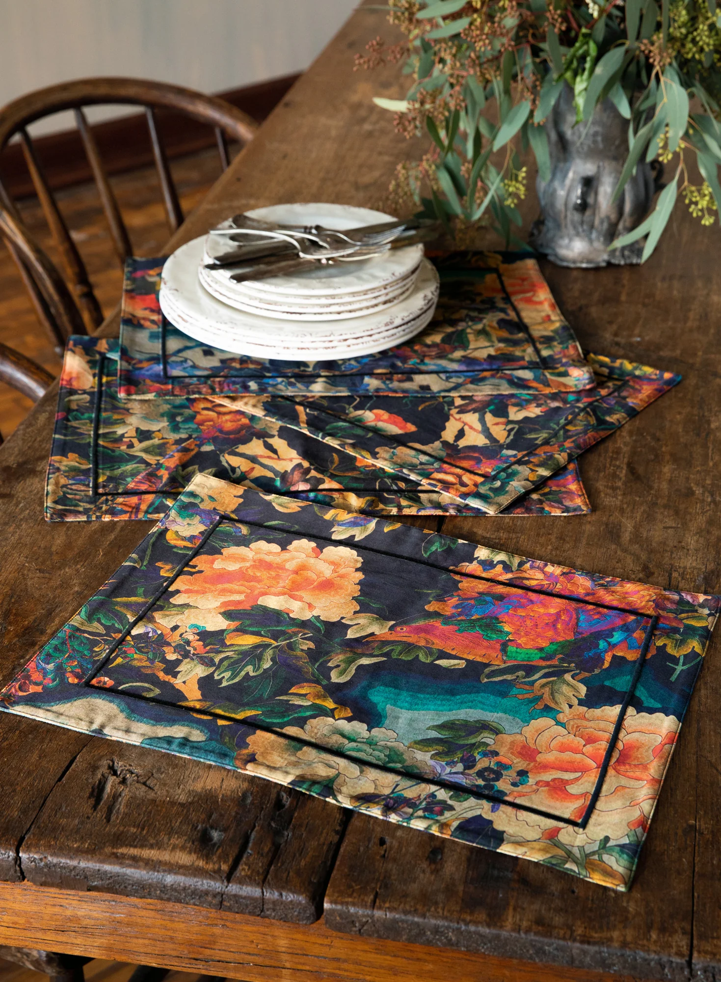 Dynasty Floral Placemats, Set Of 4