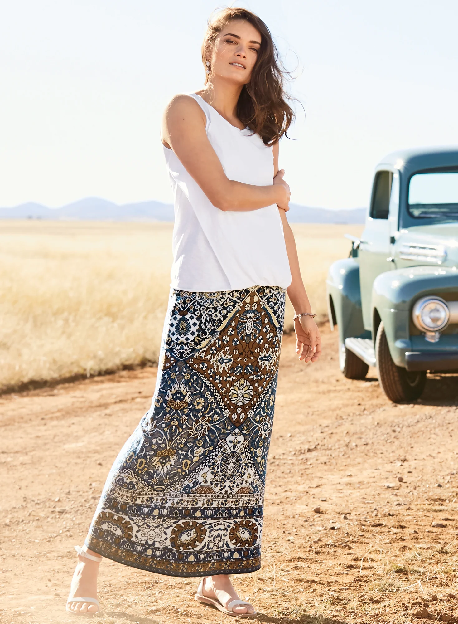 Faded Rug Skirt 37"