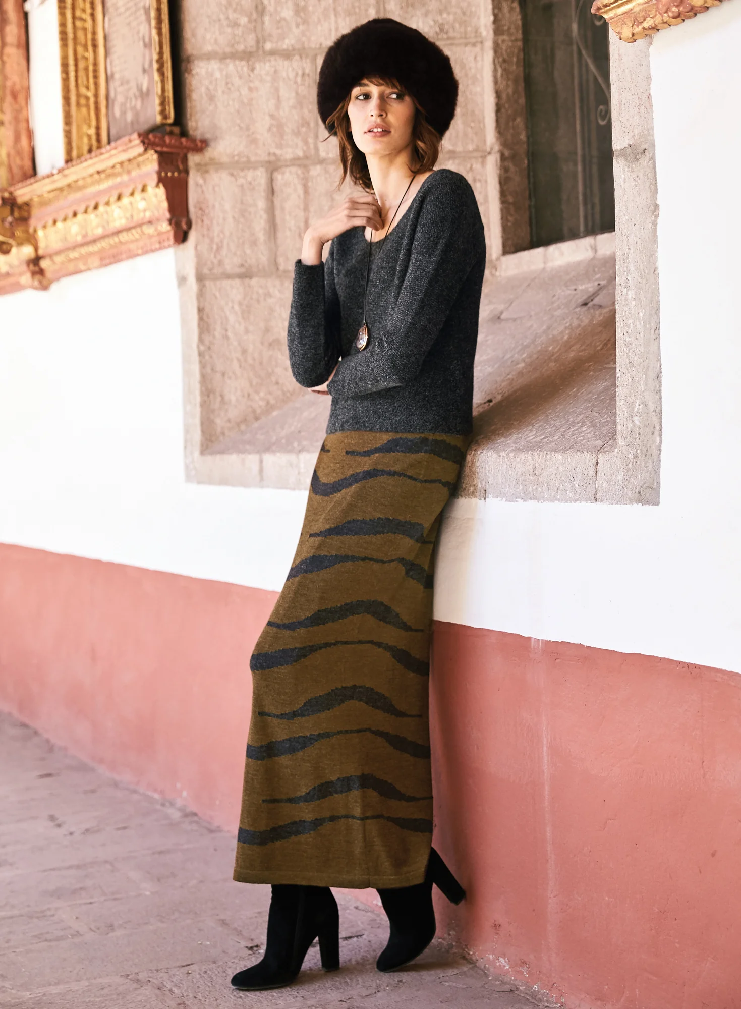 Faunal Stripe Skirt - Image 2