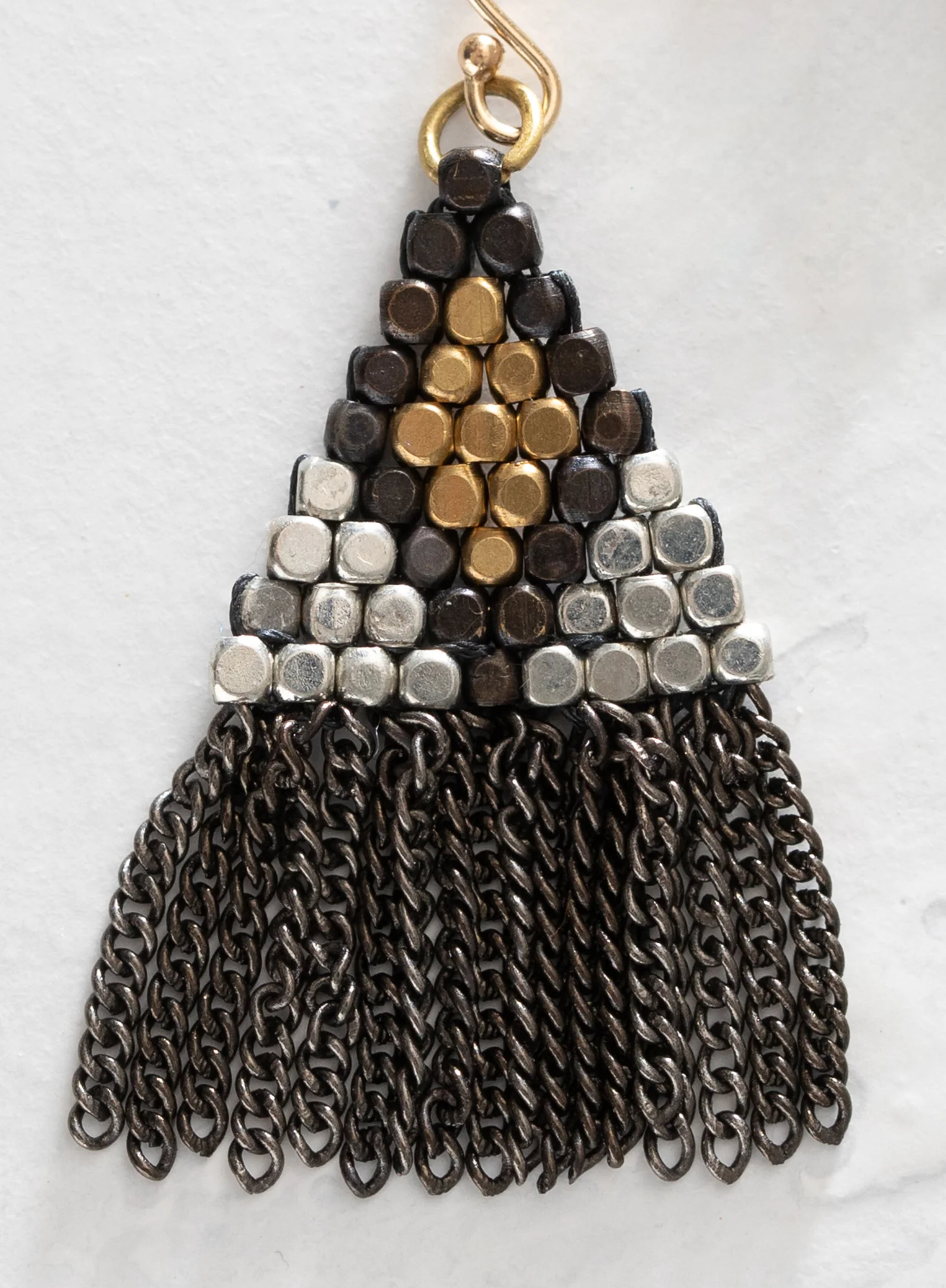 Fringed Pyramid Earrings - Image 2
