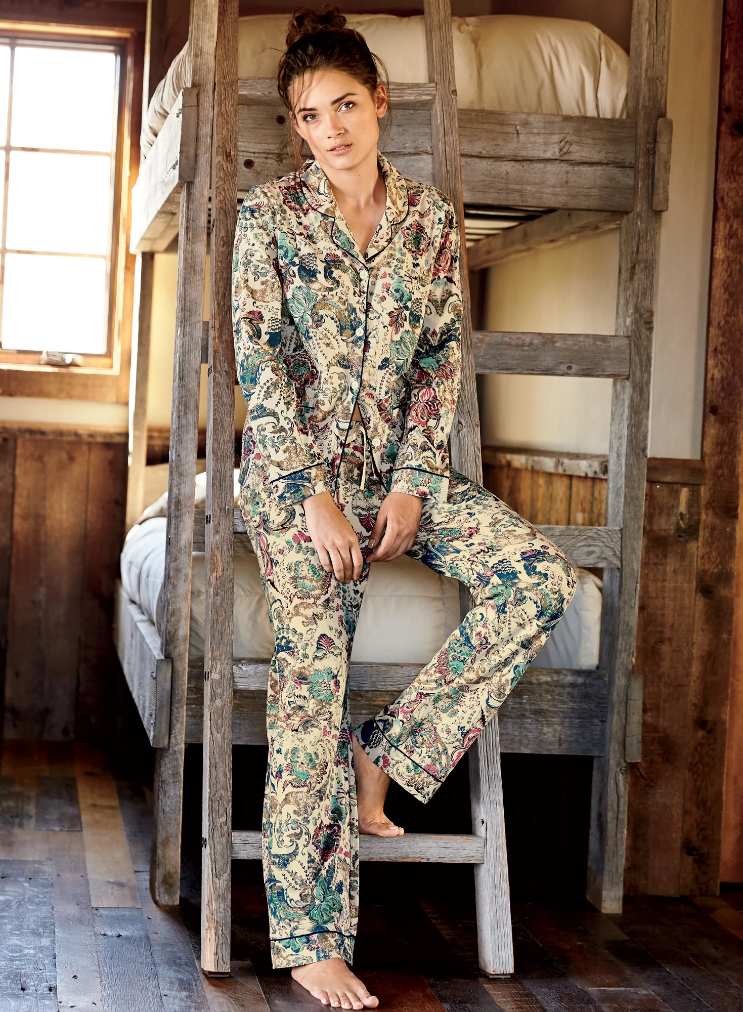 Gilded Floral Pj Top