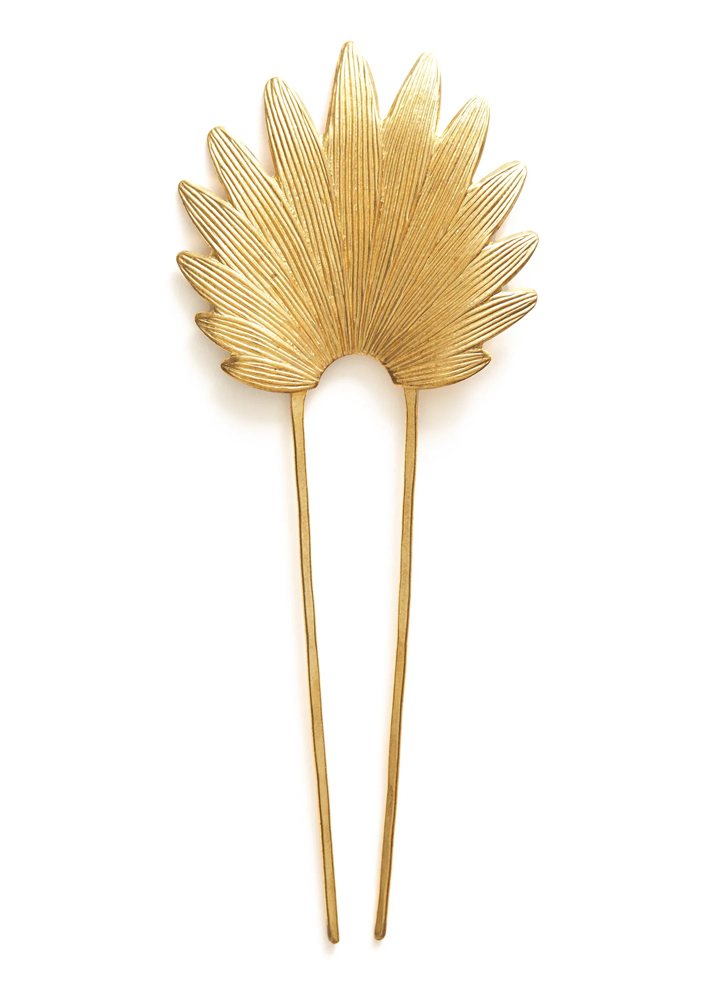 Golden Brass Palm Hair Pin - Image 2