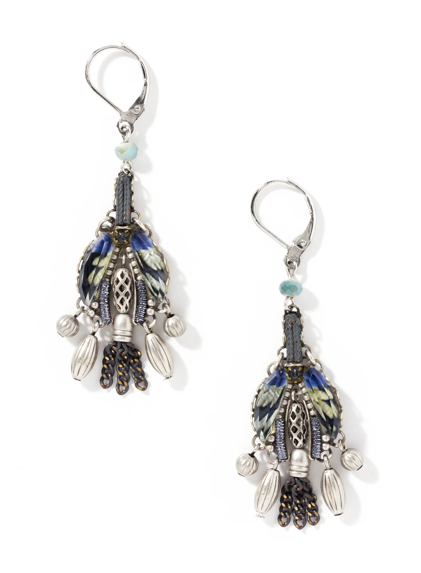 Grey Crane Earrings