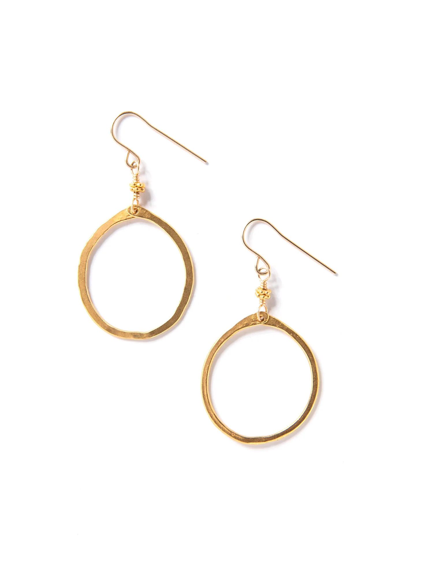 Hammered Gold-Plated Hoops
