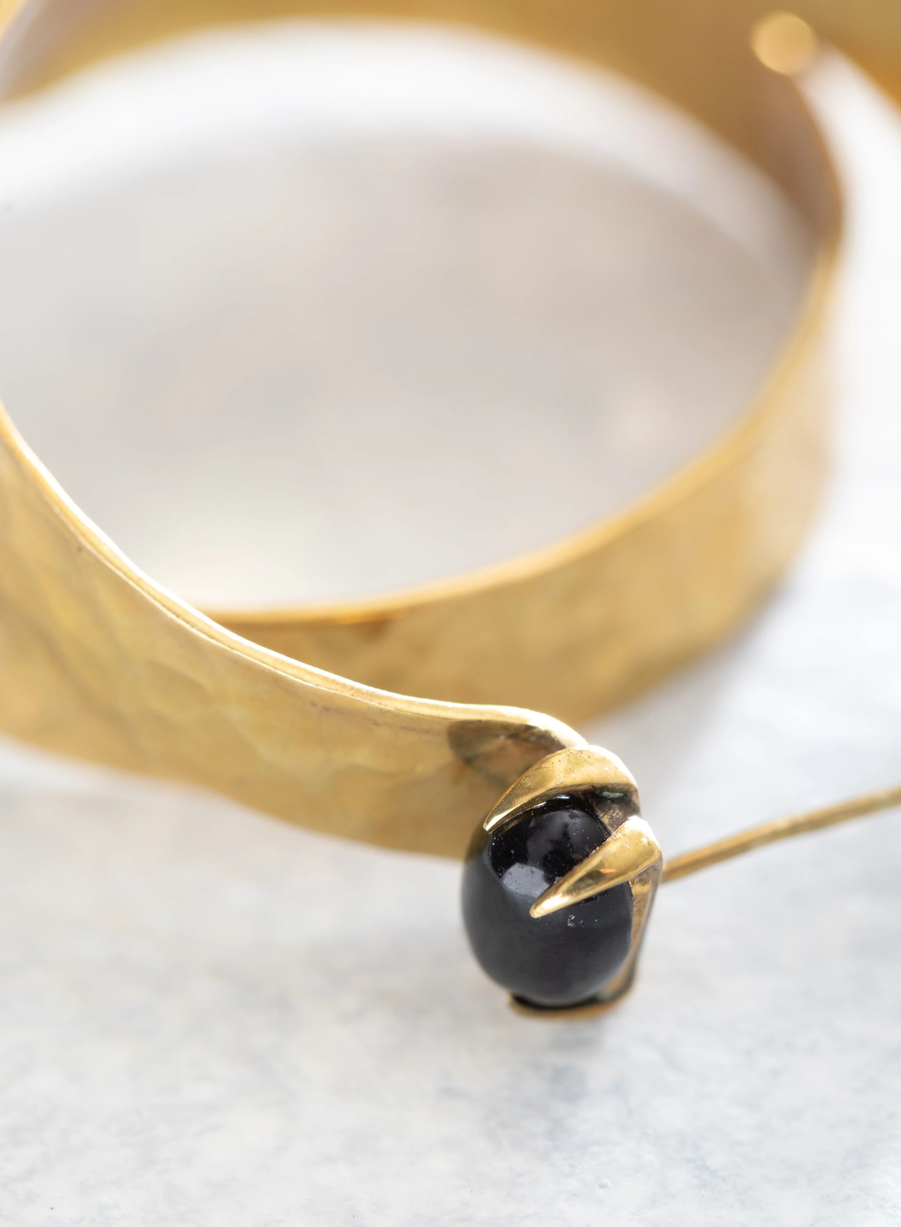Hammered Hoop Earrings - Image 2