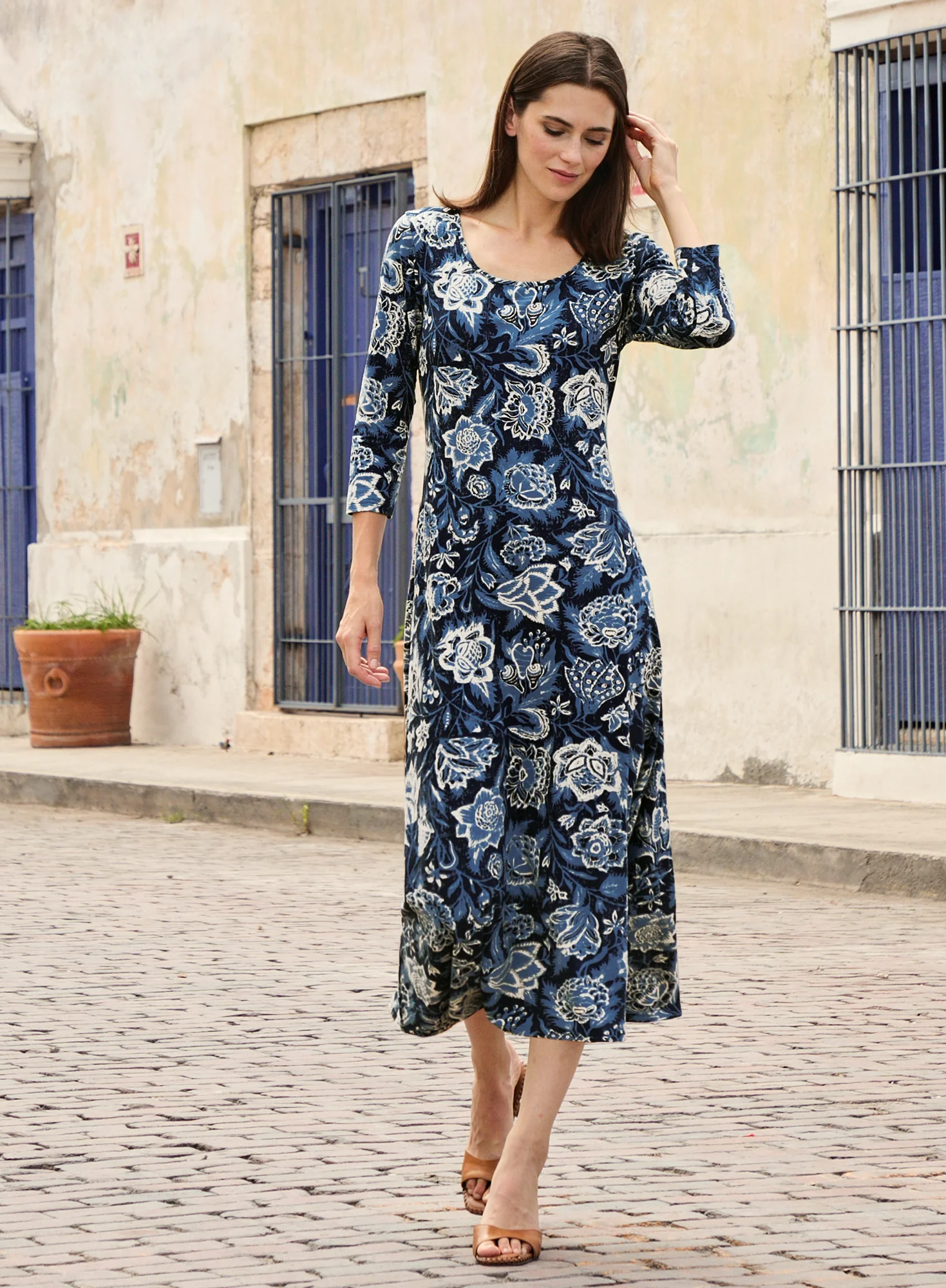Indigo Chintz Dress - Image 4
