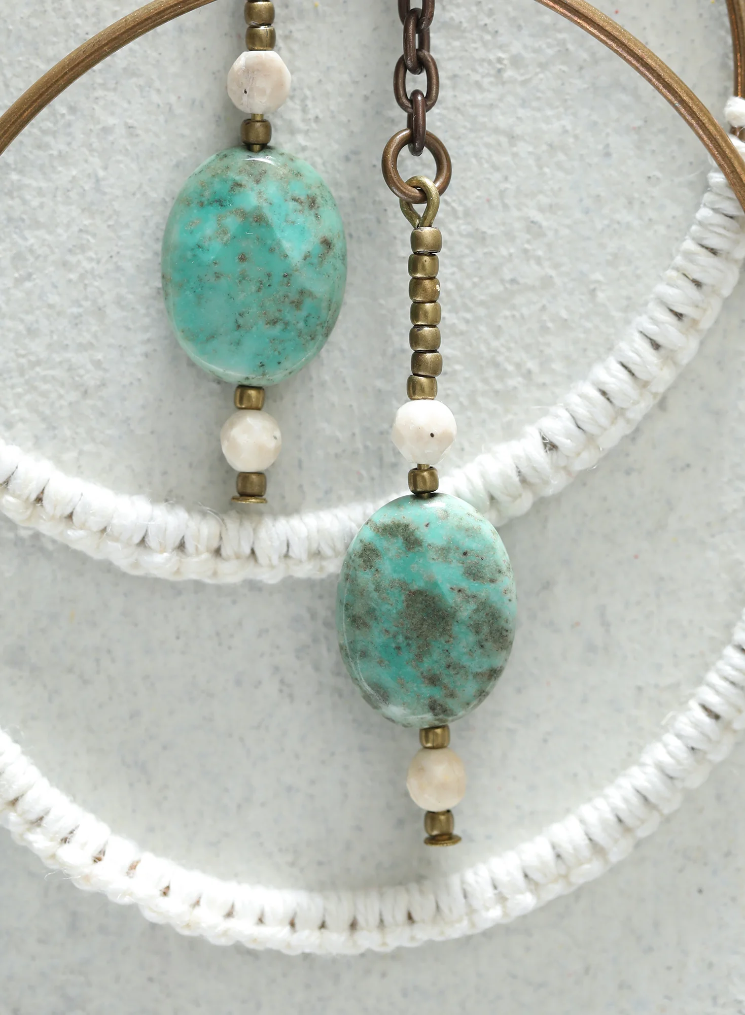 Ivory Linen/Brass Hoops - Image 2