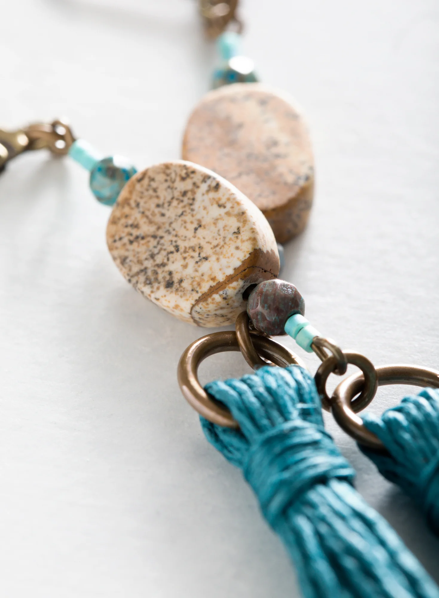 Jasper And Tassel Earrings - Image 2