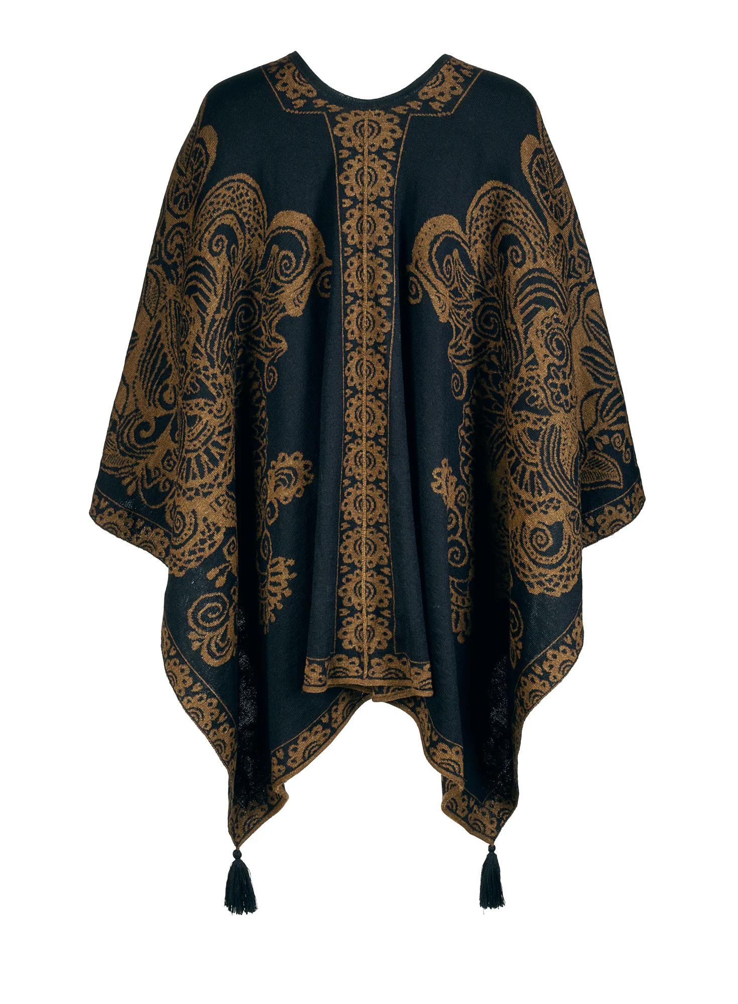 Khokhloma Reversible Ruana - Image 3