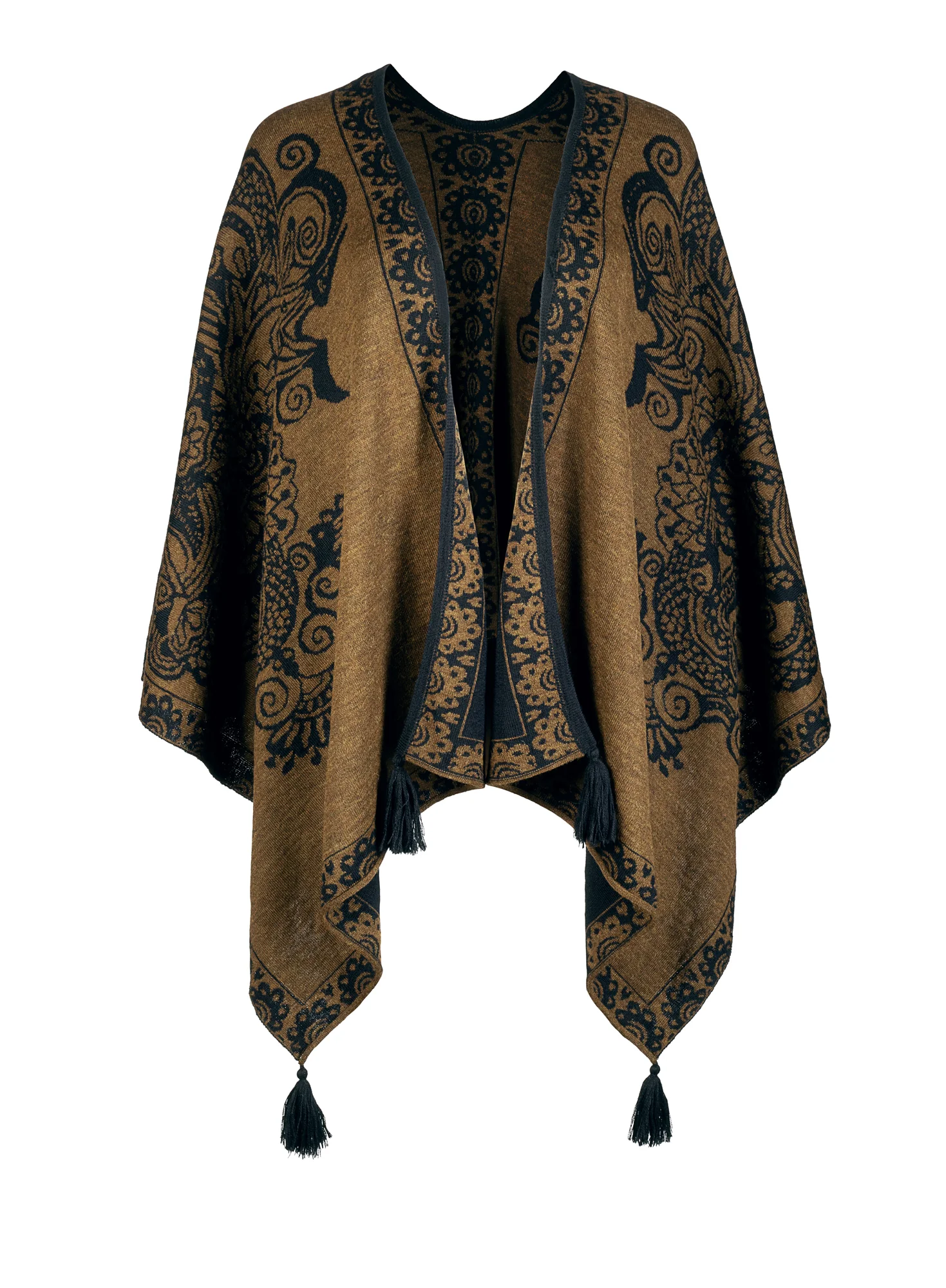 Khokhloma Reversible Ruana - Image 4