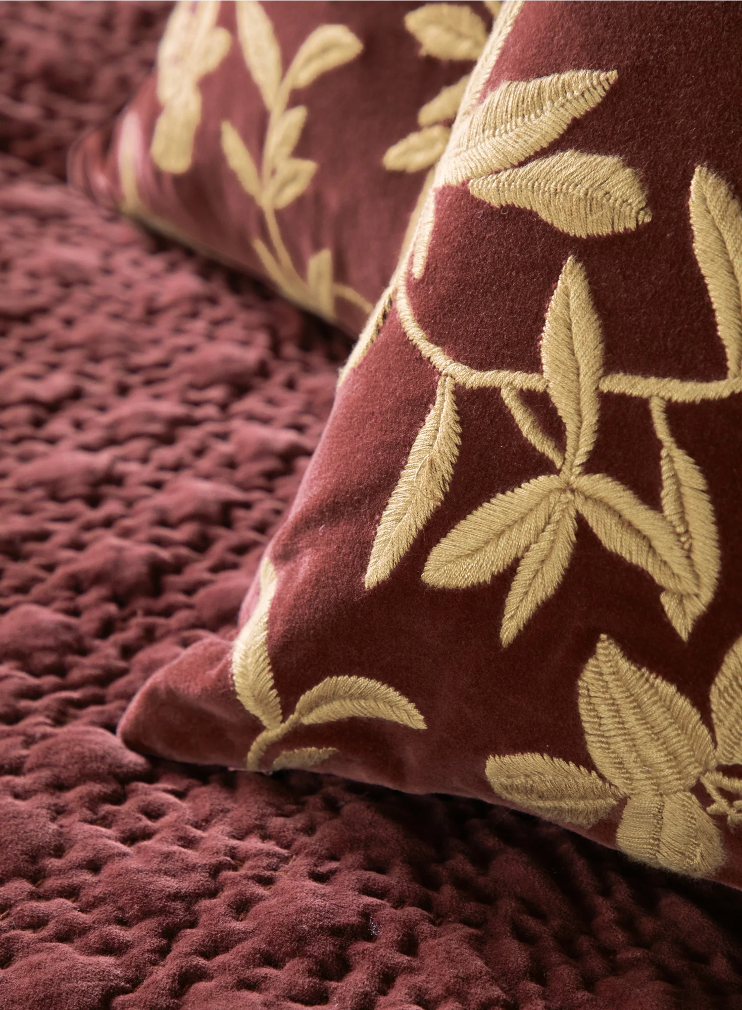 Laurel Leaf Embroidery Pillow - Image 2