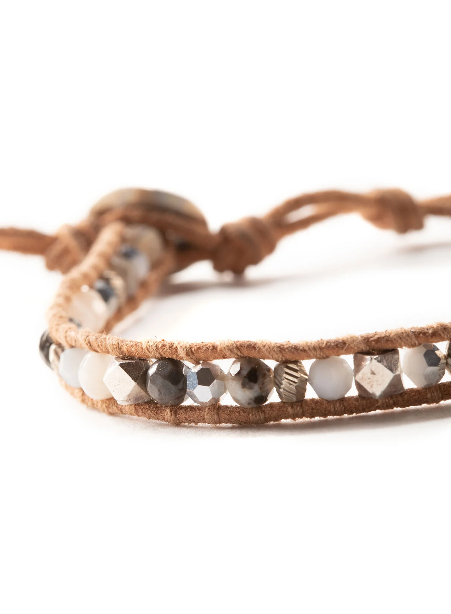 Leather And Stone Bracelet - Image 2