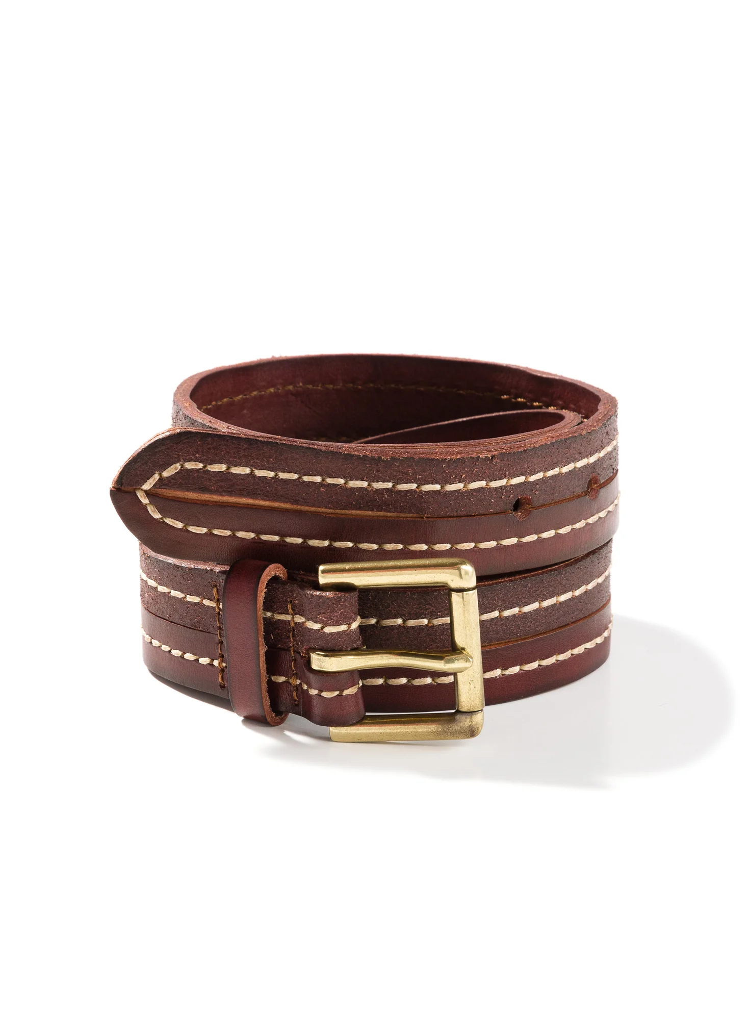 Leather Double-Stitched Belt