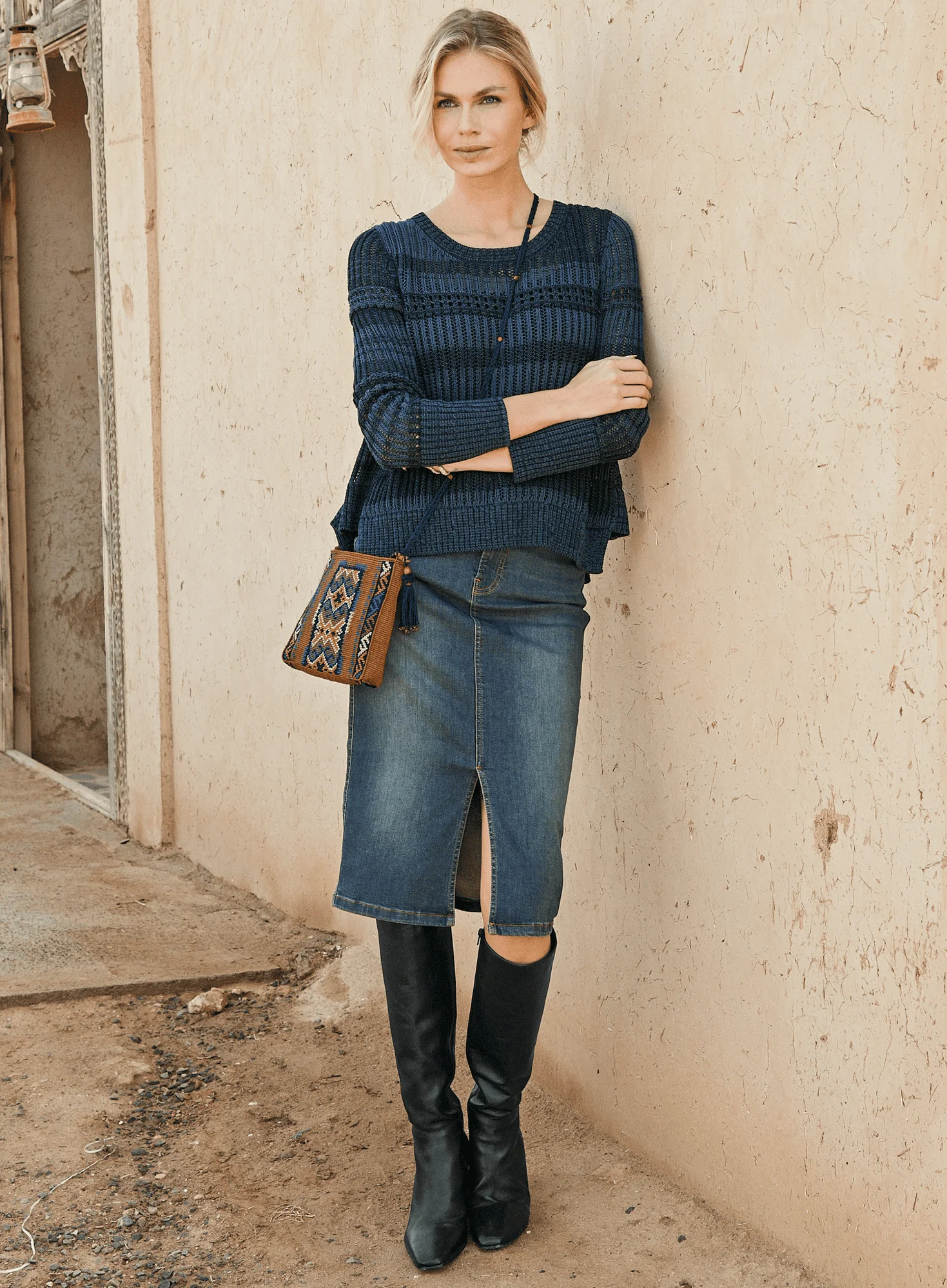 Lia Denim Pencil Skirt - Image 3