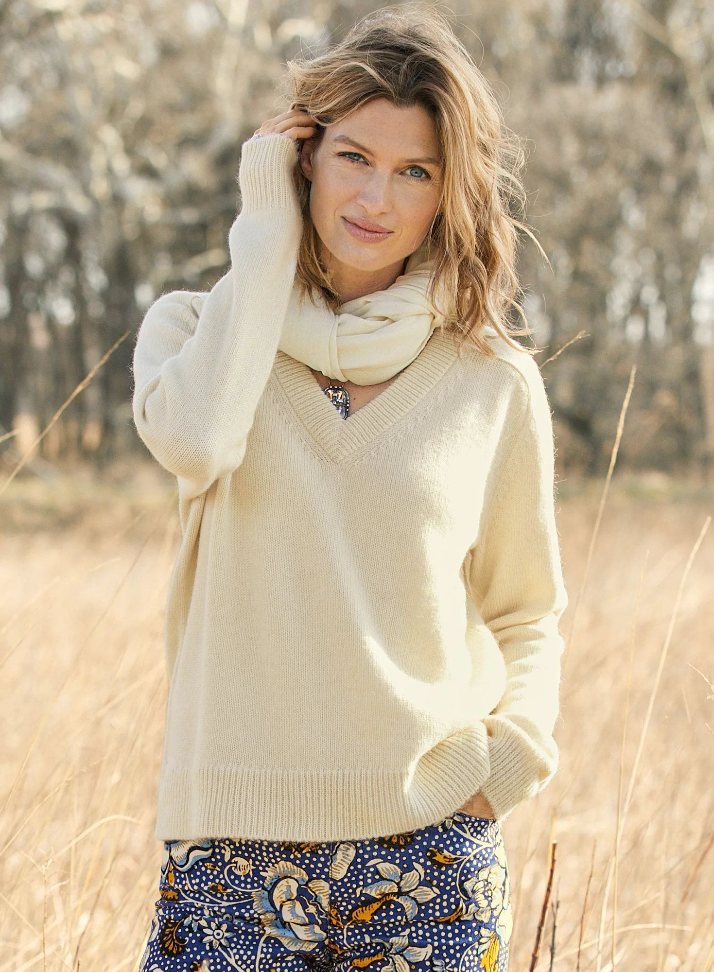 Luxe Alpaca V-Neck Sweatshirt
