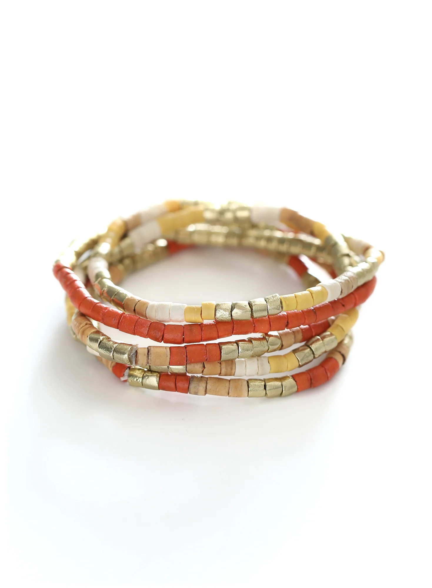 Mandarin Stretch Bracelets, Set Of 5
