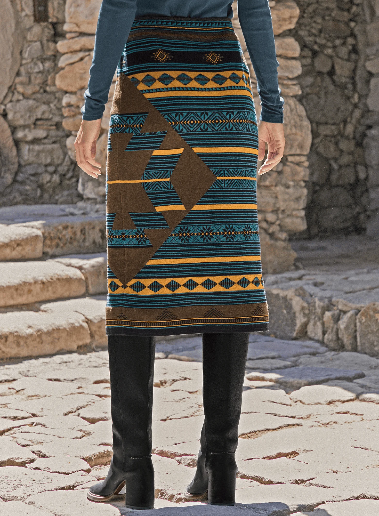 Mandarin Stripe Skirt - Image 2