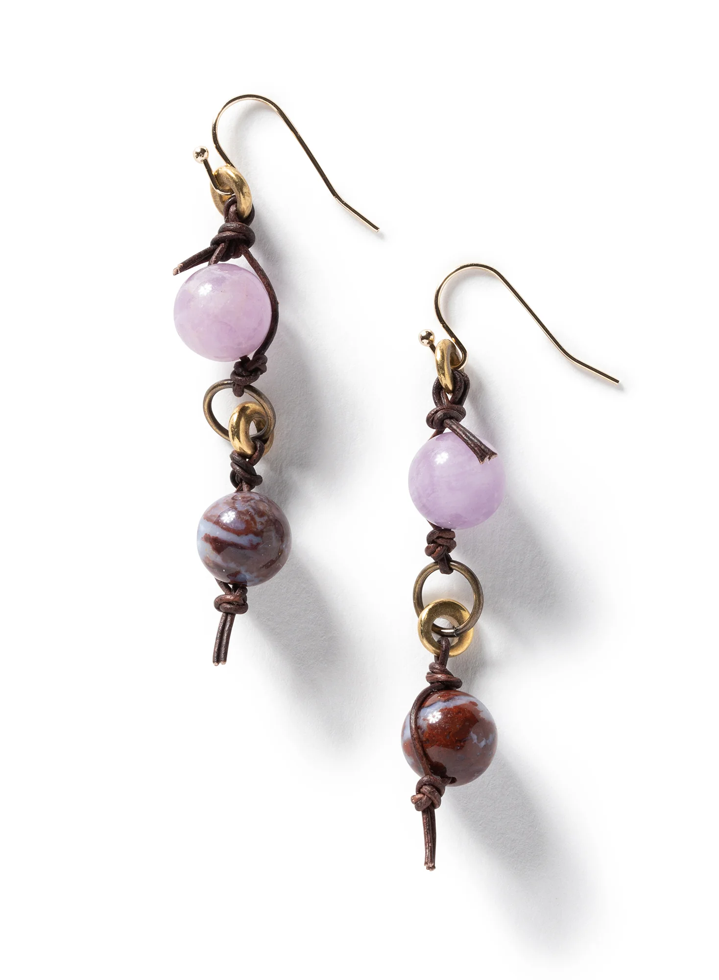 Nadur Leather And Bead Earrings