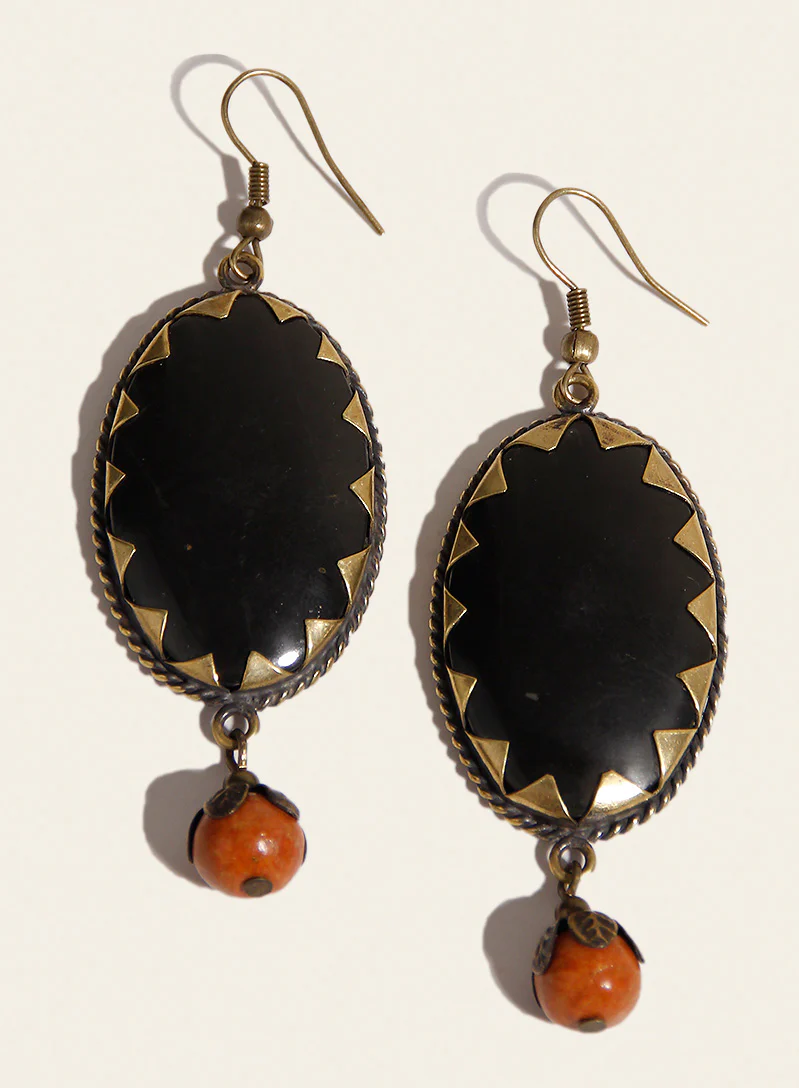 Onyx Portrait Earrings