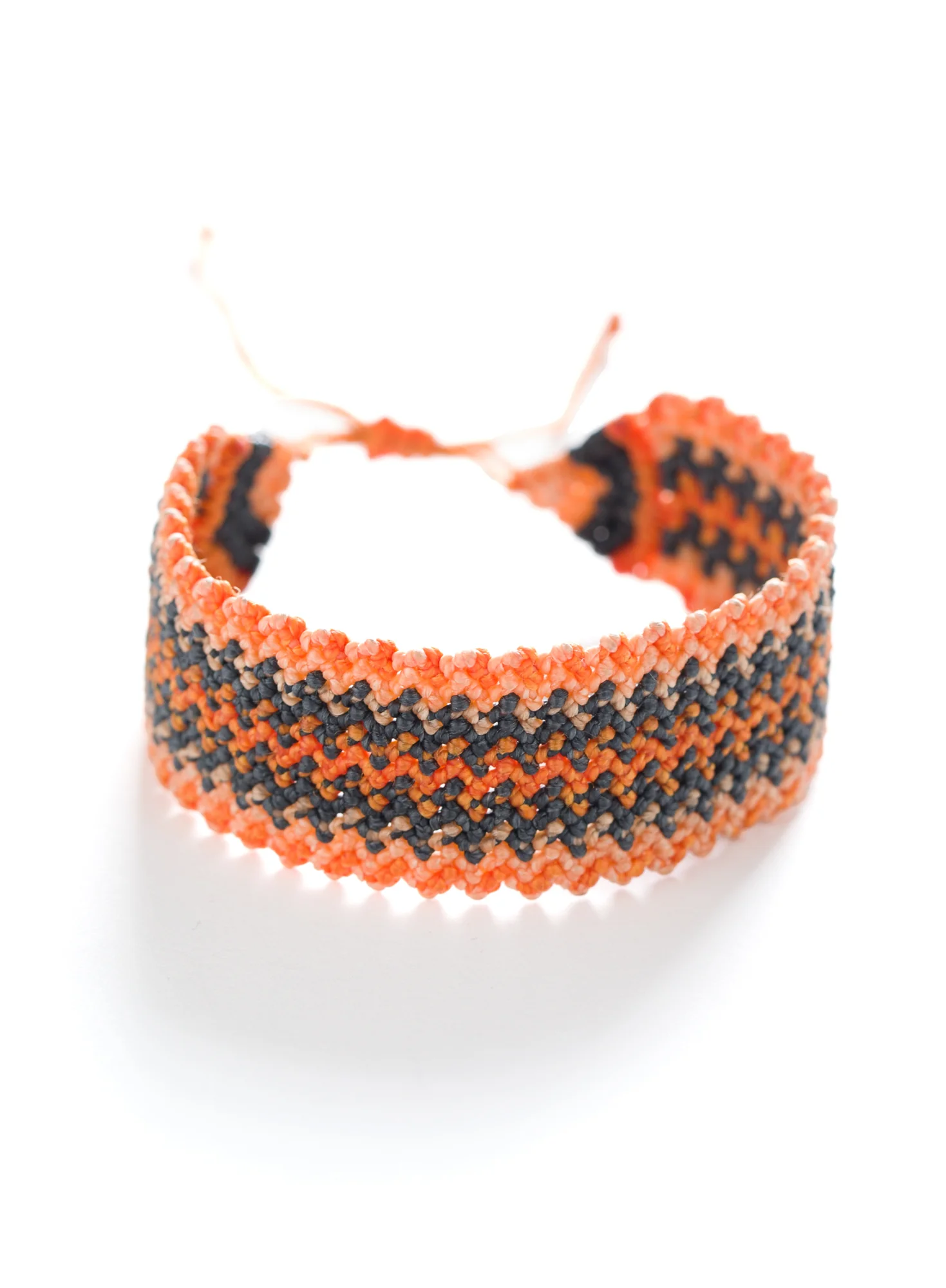 Orange/Grey Macrame Bracelet