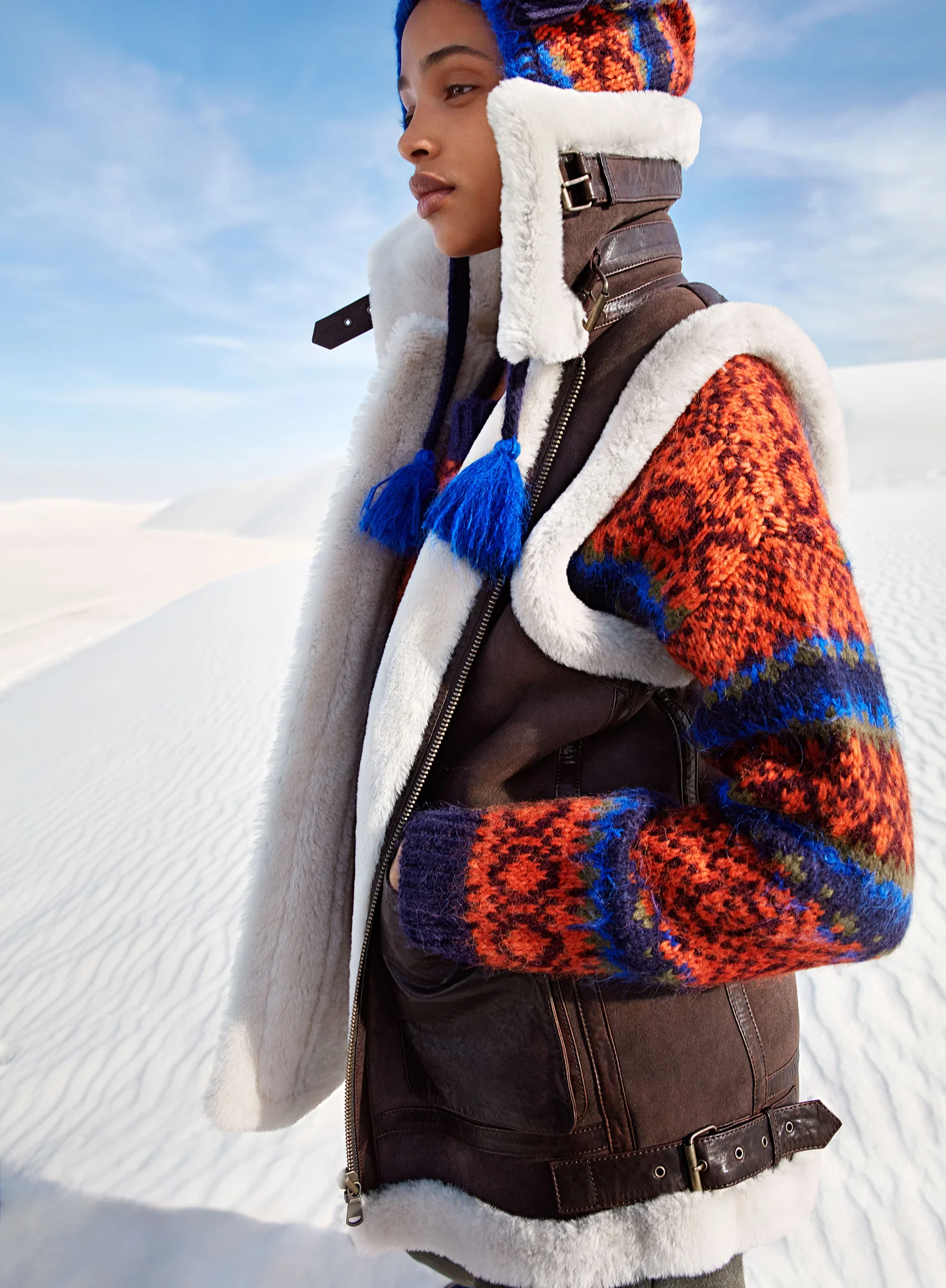 Patch Pocket Shearling Vest